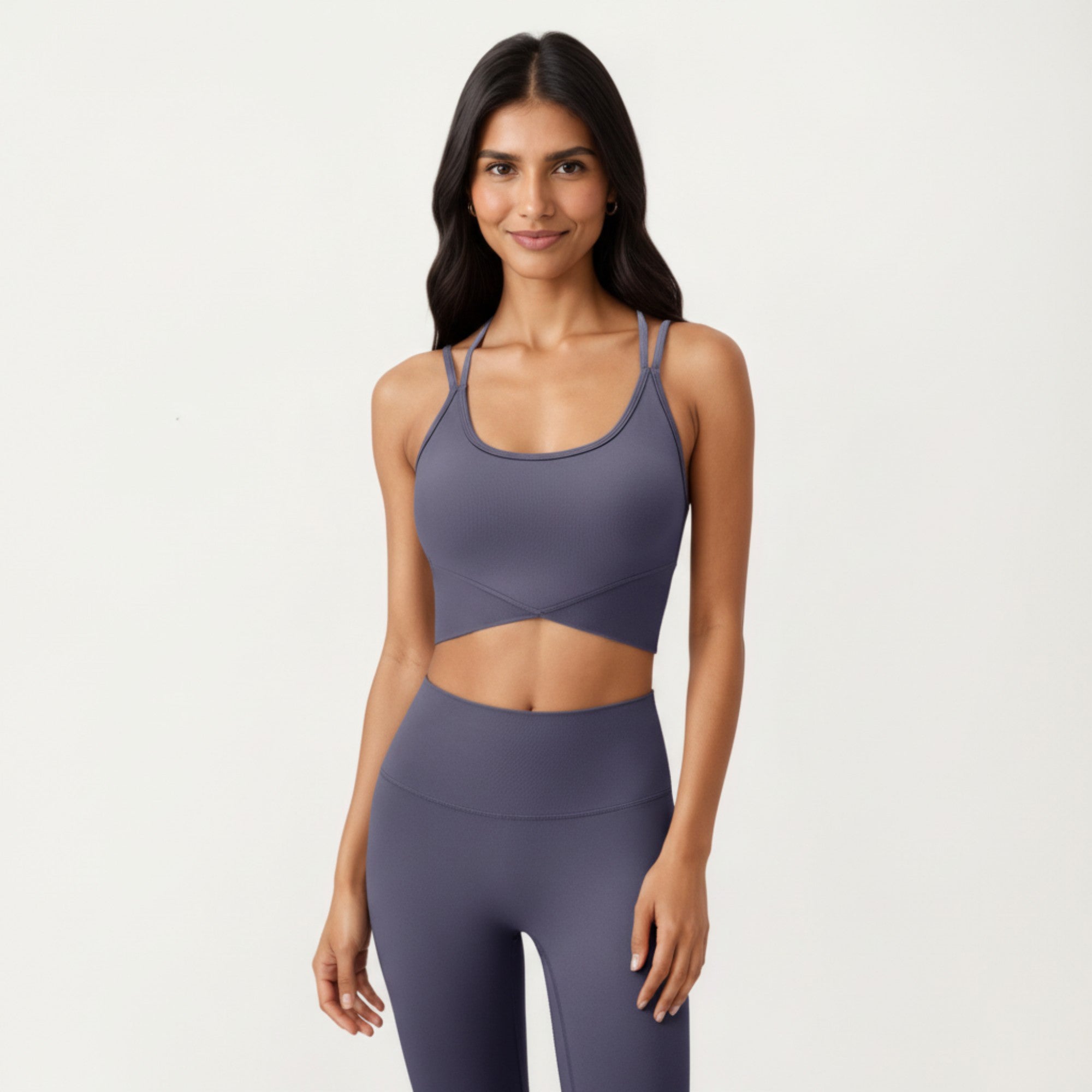 Anna-Kaci Active Women's Strappy Back Sports Bra with Scoop Neckline and Wide Support Band