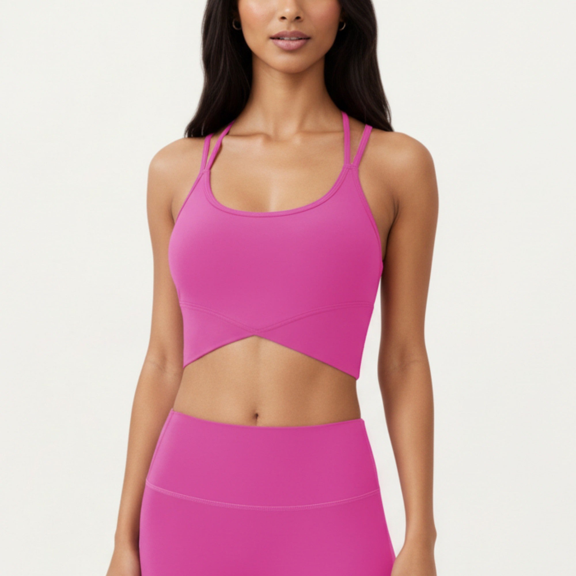 Anna-Kaci Active Women's Strappy Back Sports Bra with Scoop Neckline and Wide Support Band
