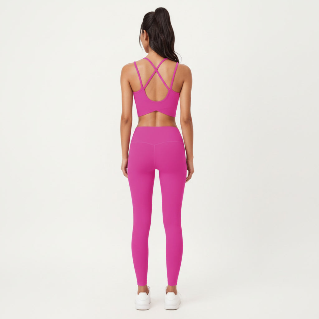 Anna-Kaci Active Women's Strappy Back Sports Bra with Scoop Neckline and Wide Support Band