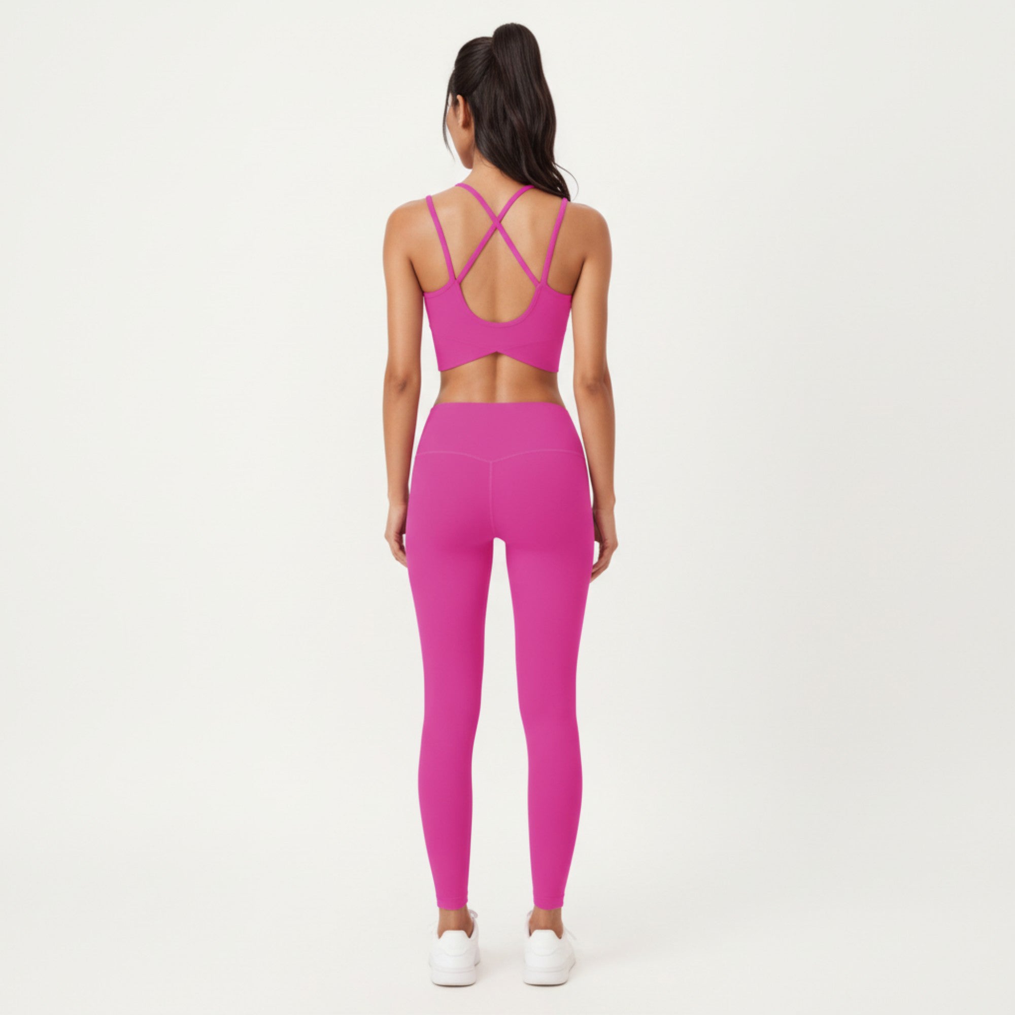 Anna-Kaci Active Women's Strappy Back Sports Bra with Scoop Neckline and Wide Support Band