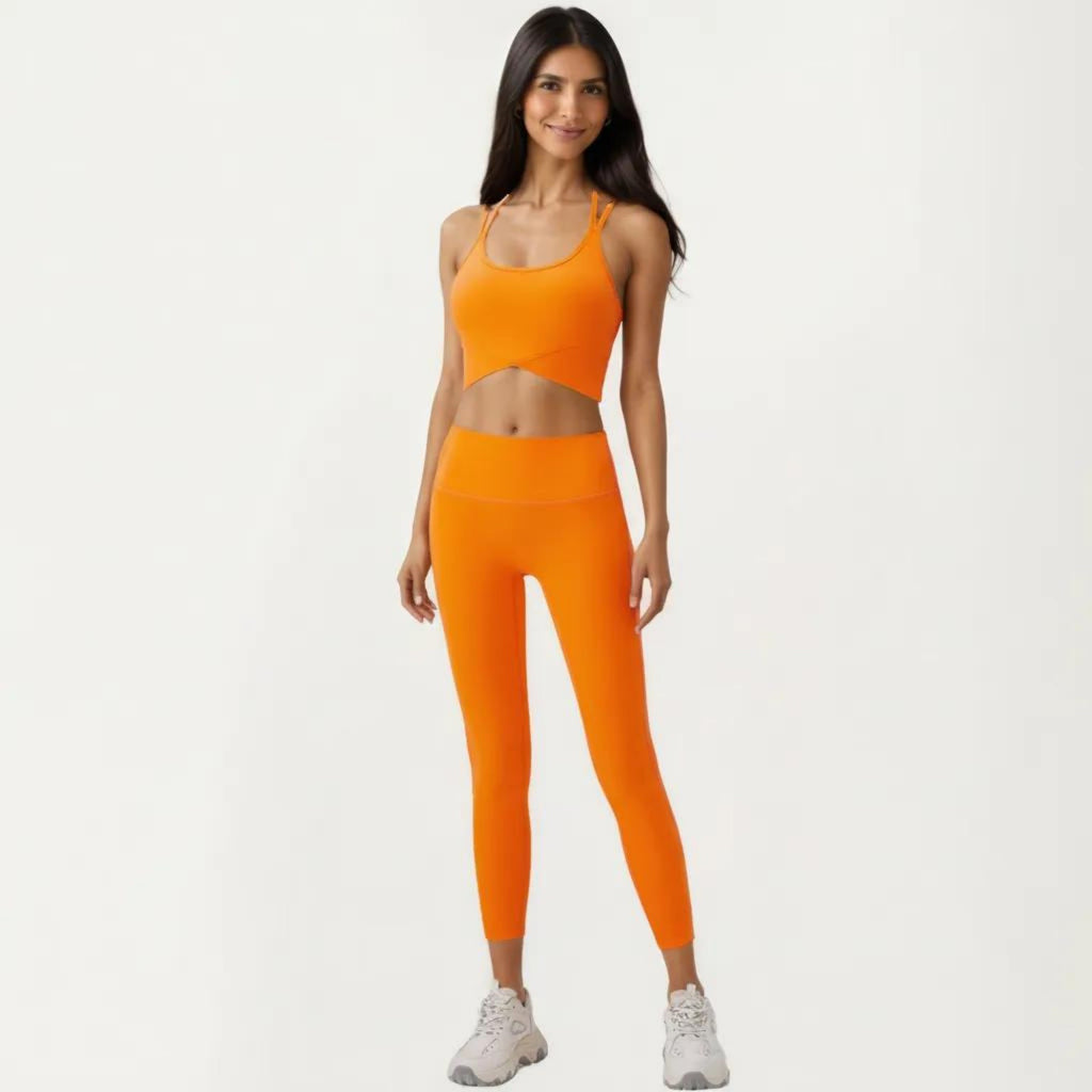 Anna-Kaci Active Women's Strappy Back Sports Bra with Scoop Neckline and Wide Support Band