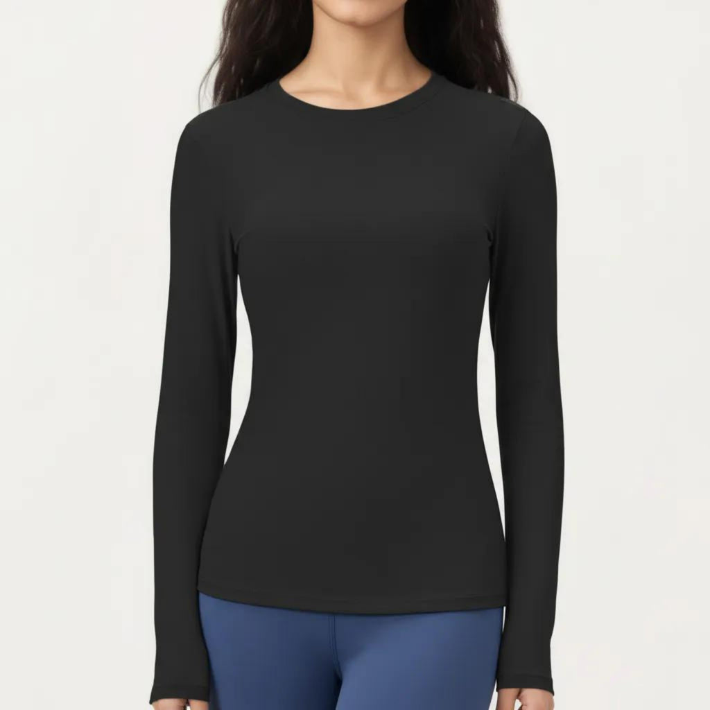 Anna-Kaci Active Women's Long Sleeve Fitted Stretch Knit Performance Top
