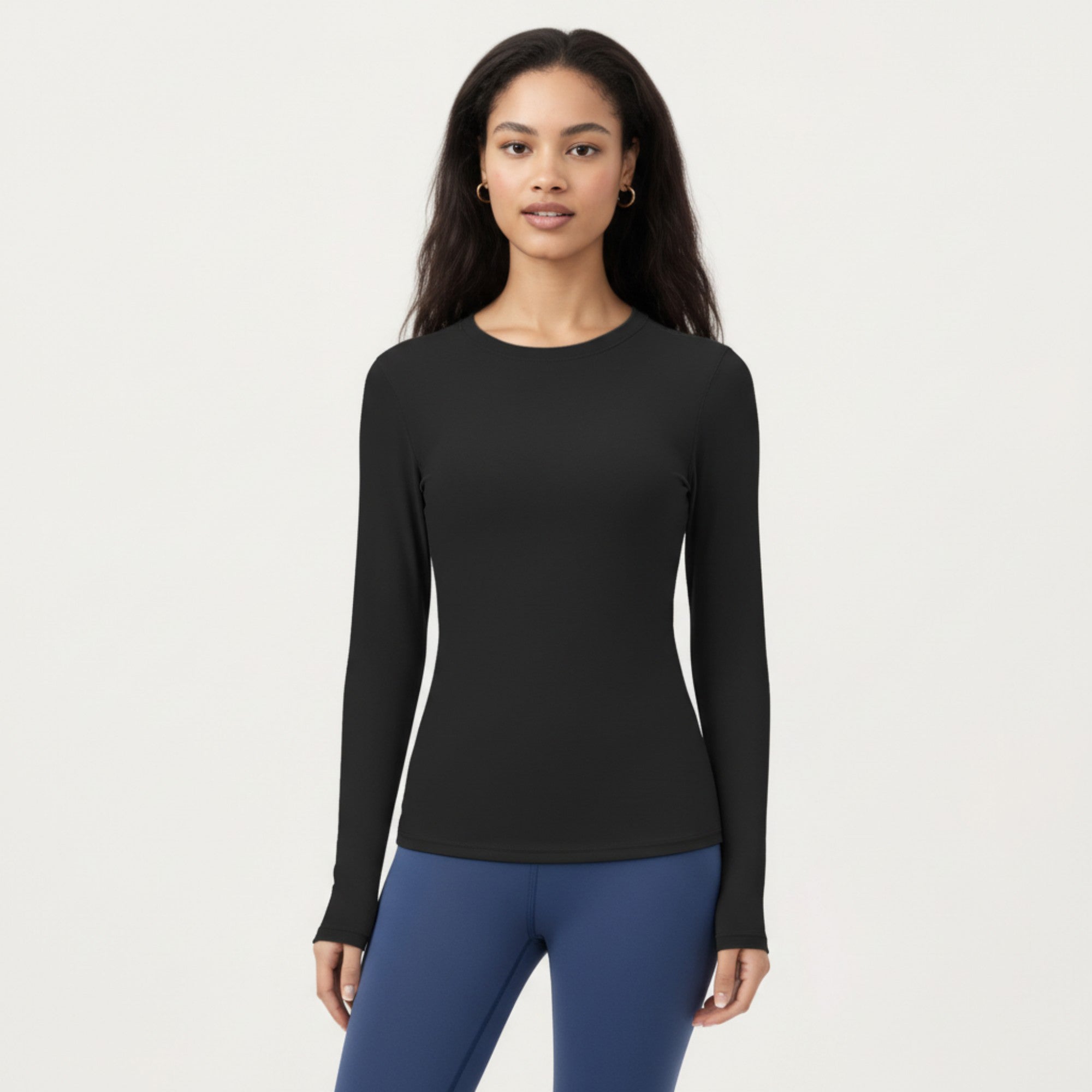 Anna-Kaci Active Women's Long Sleeve Fitted Stretch Knit Performance Top