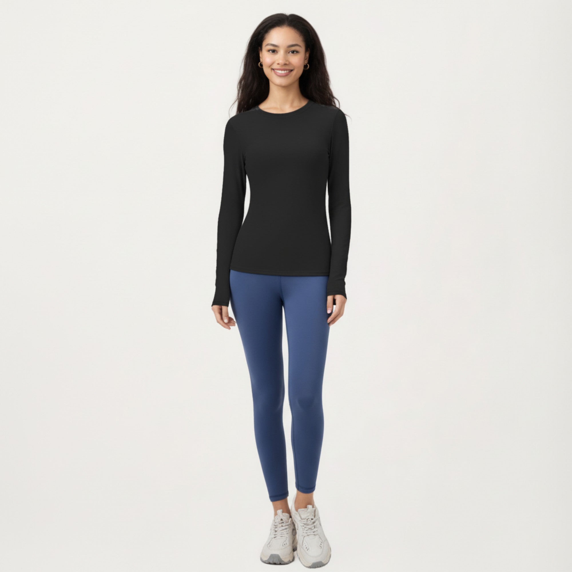 Anna-Kaci Active Women's Long Sleeve Fitted Stretch Knit Performance Top