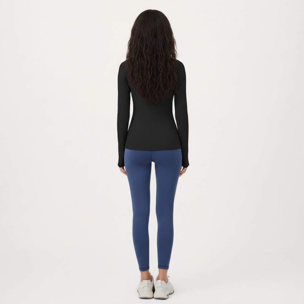 Anna-Kaci Active Women's Long Sleeve Fitted Stretch Knit Performance Top