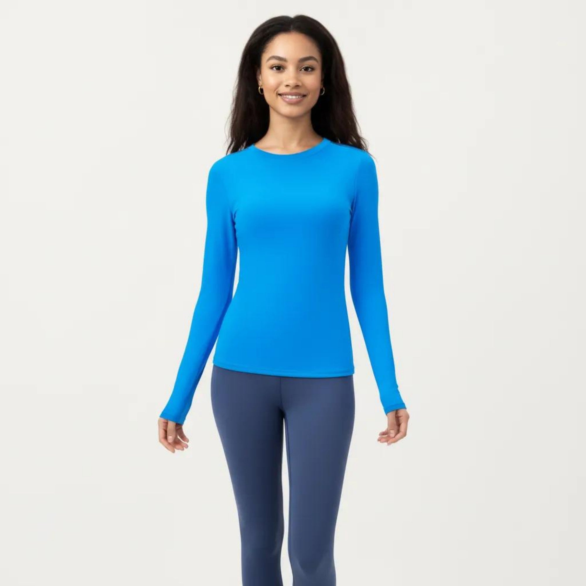 Anna-Kaci Active Women's Long Sleeve Fitted Stretch Knit Performance Top