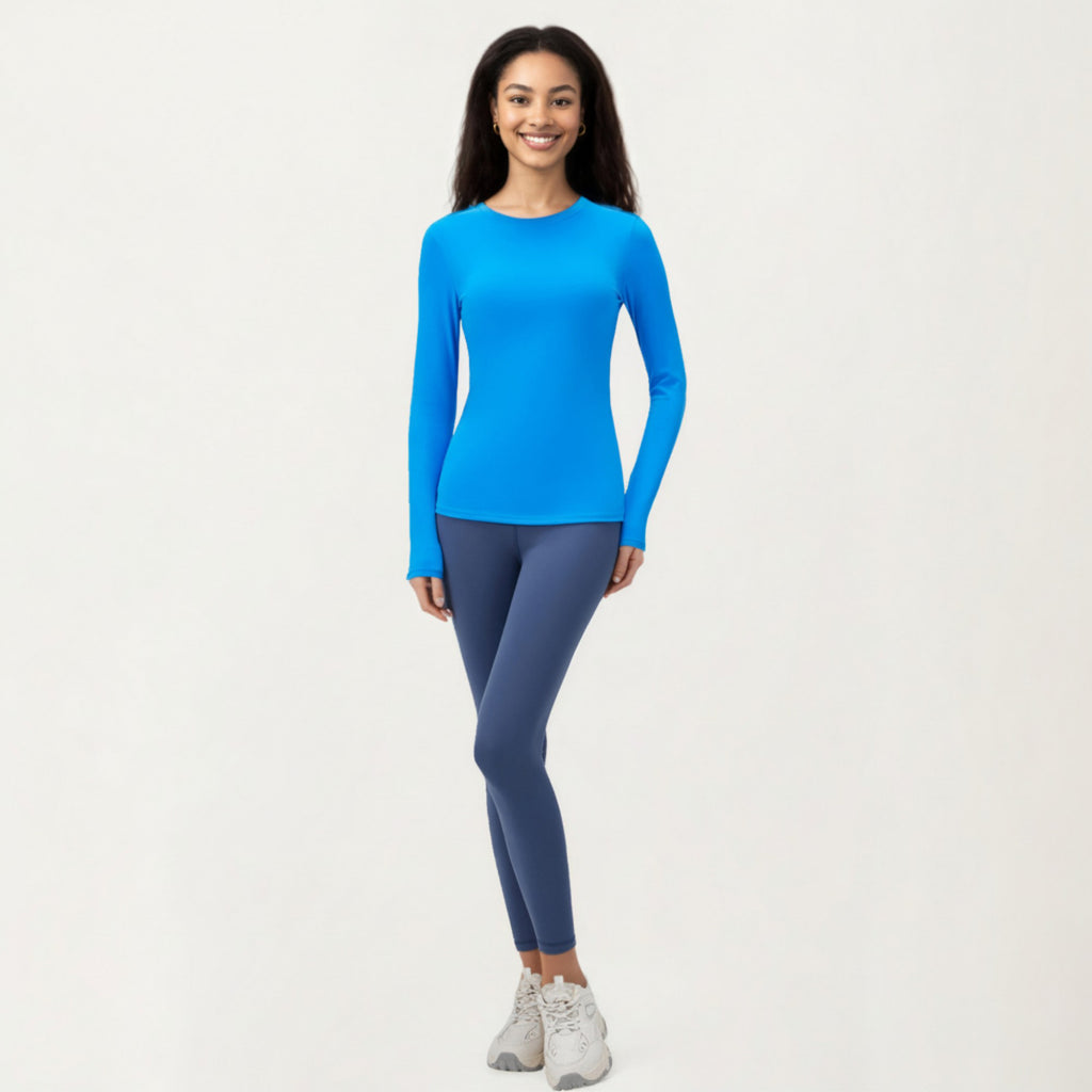 Anna-Kaci Active Women's Long Sleeve Fitted Stretch Knit Performance Top