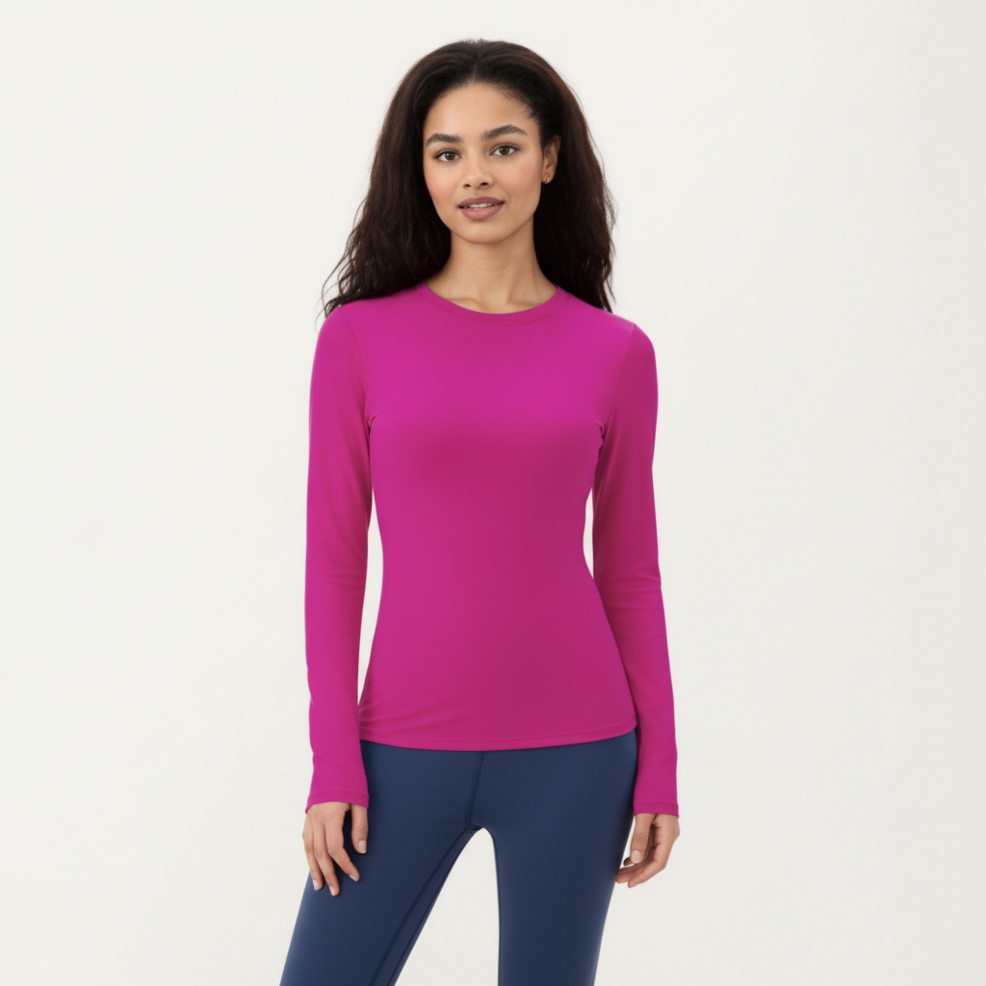 Anna-Kaci Active Women's Long Sleeve Fitted Stretch Knit Performance Top