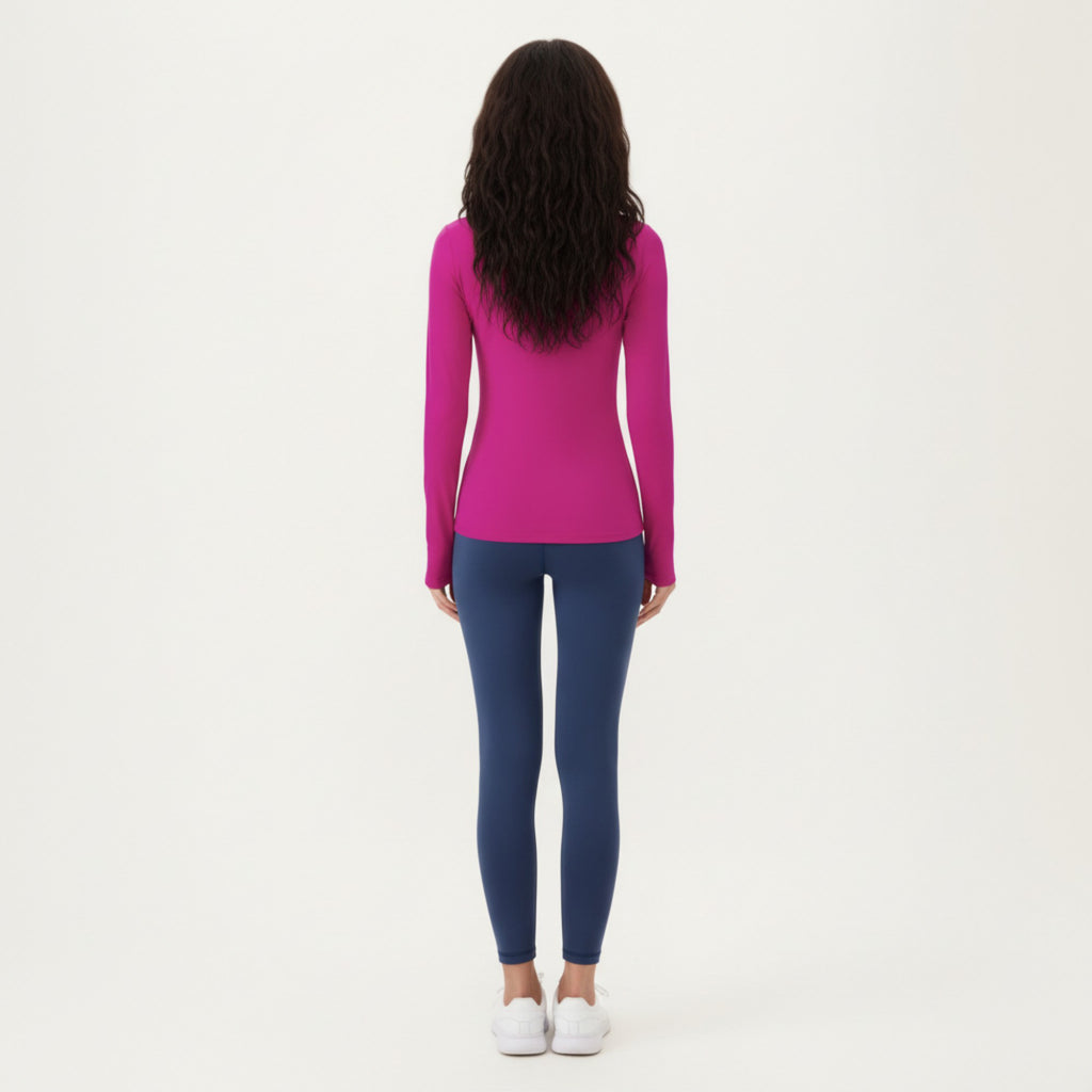 Anna-Kaci Active Women's Long Sleeve Fitted Stretch Knit Performance Top