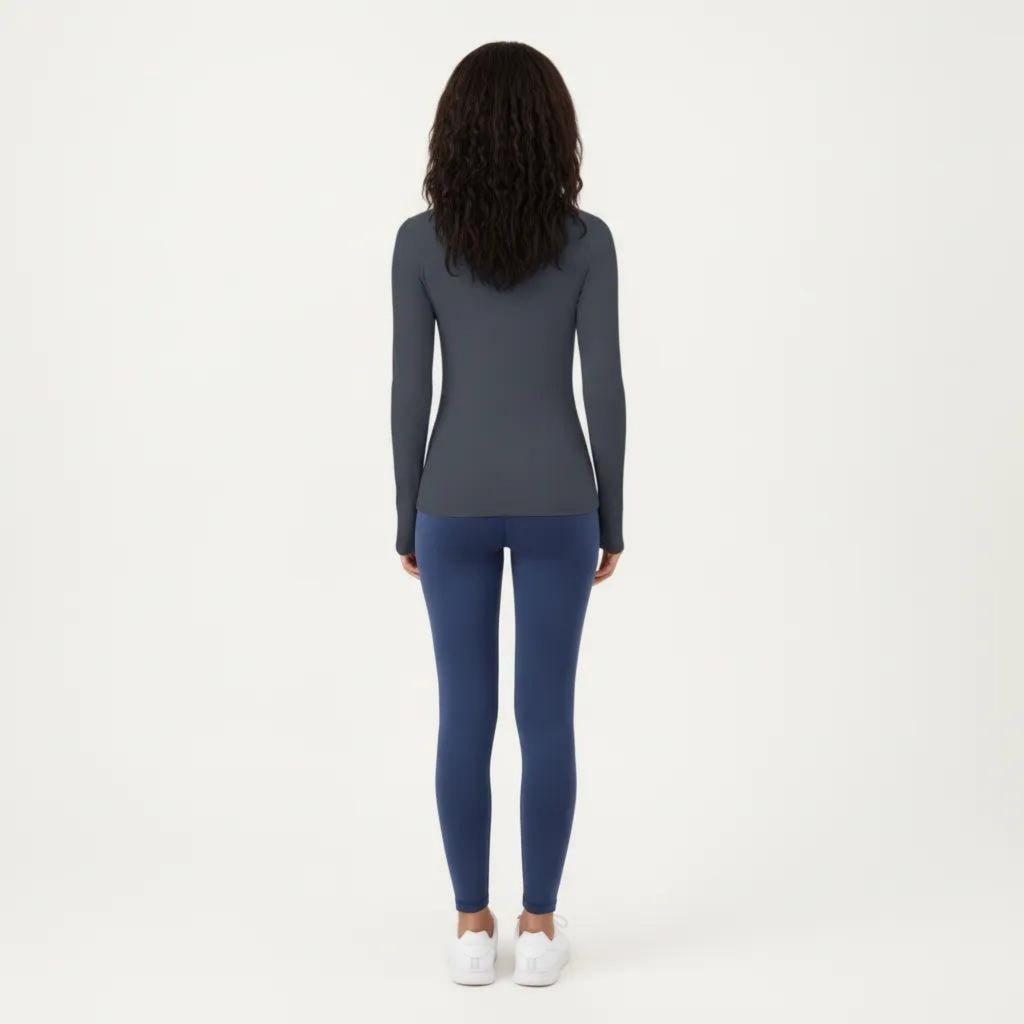 Anna-Kaci Active Women's Long Sleeve Fitted Stretch Knit Performance Top