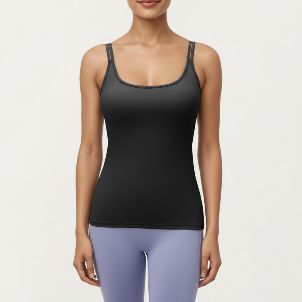 Anna-Kaci Active Women's Fitted Athletic Tank Top with Double Strap Back and Smooth Stretch Knit Fabric