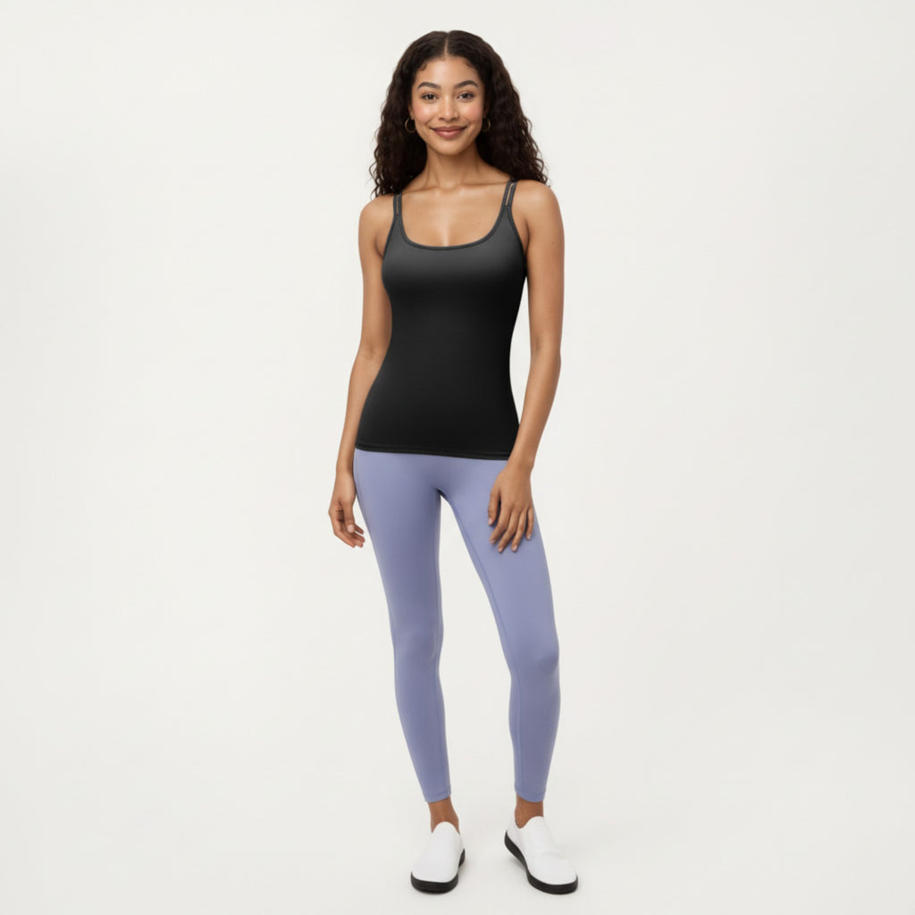 Anna-Kaci Active Women's Fitted Athletic Tank Top with Double Strap Back and Smooth Stretch Knit Fabric