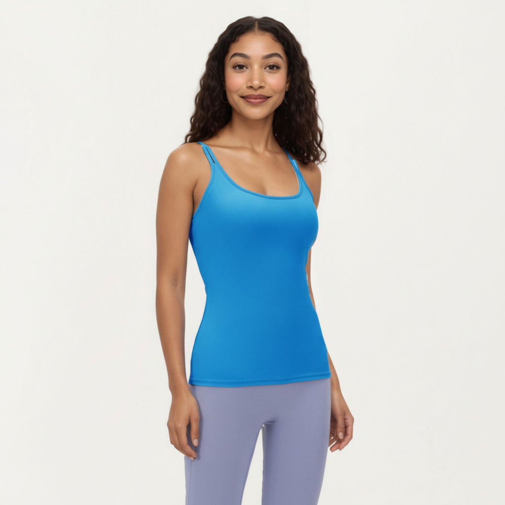Anna-Kaci Active Women's Fitted Athletic Tank Top with Double Strap Back and Smooth Stretch Knit Fabric