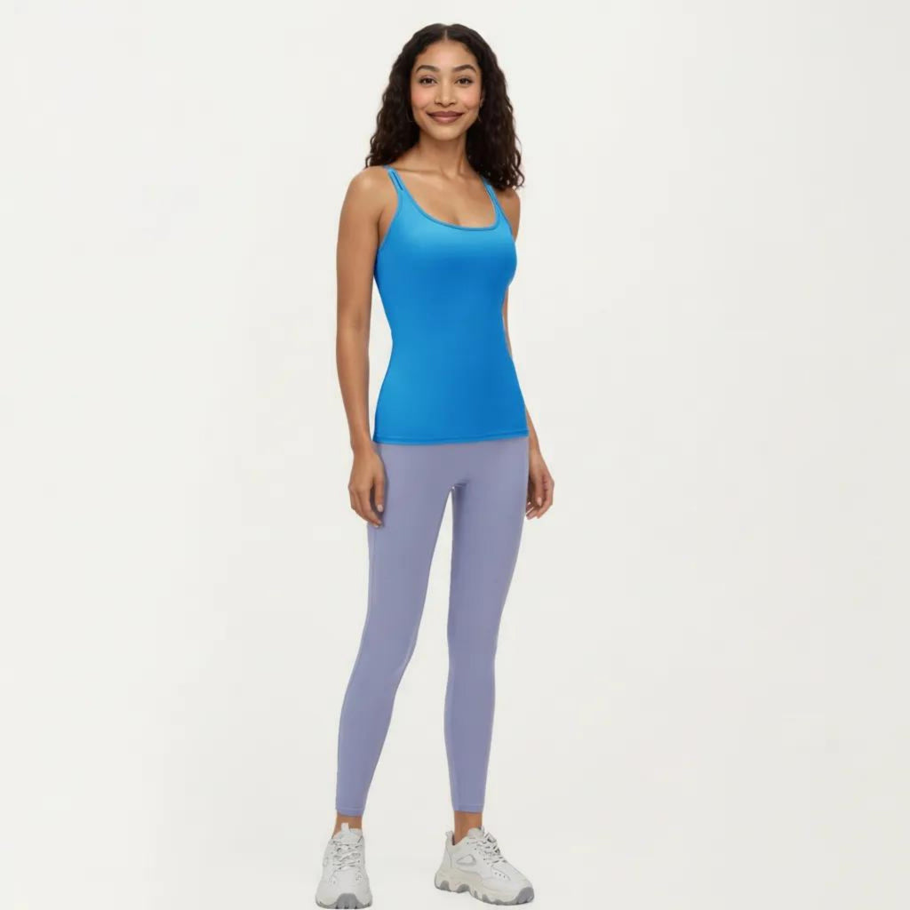 Anna-Kaci Active Women's Fitted Athletic Tank Top with Double Strap Back and Smooth Stretch Knit Fabric