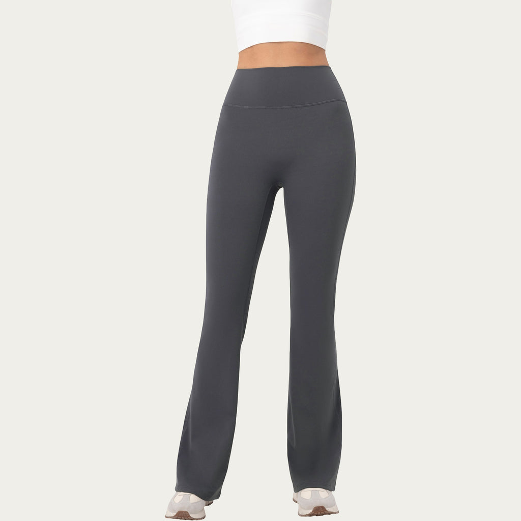 Anna-Kaci Active Women's High Waist Flare Leggings with Stretch Knit Fabric and Smooth Sculpting Fit