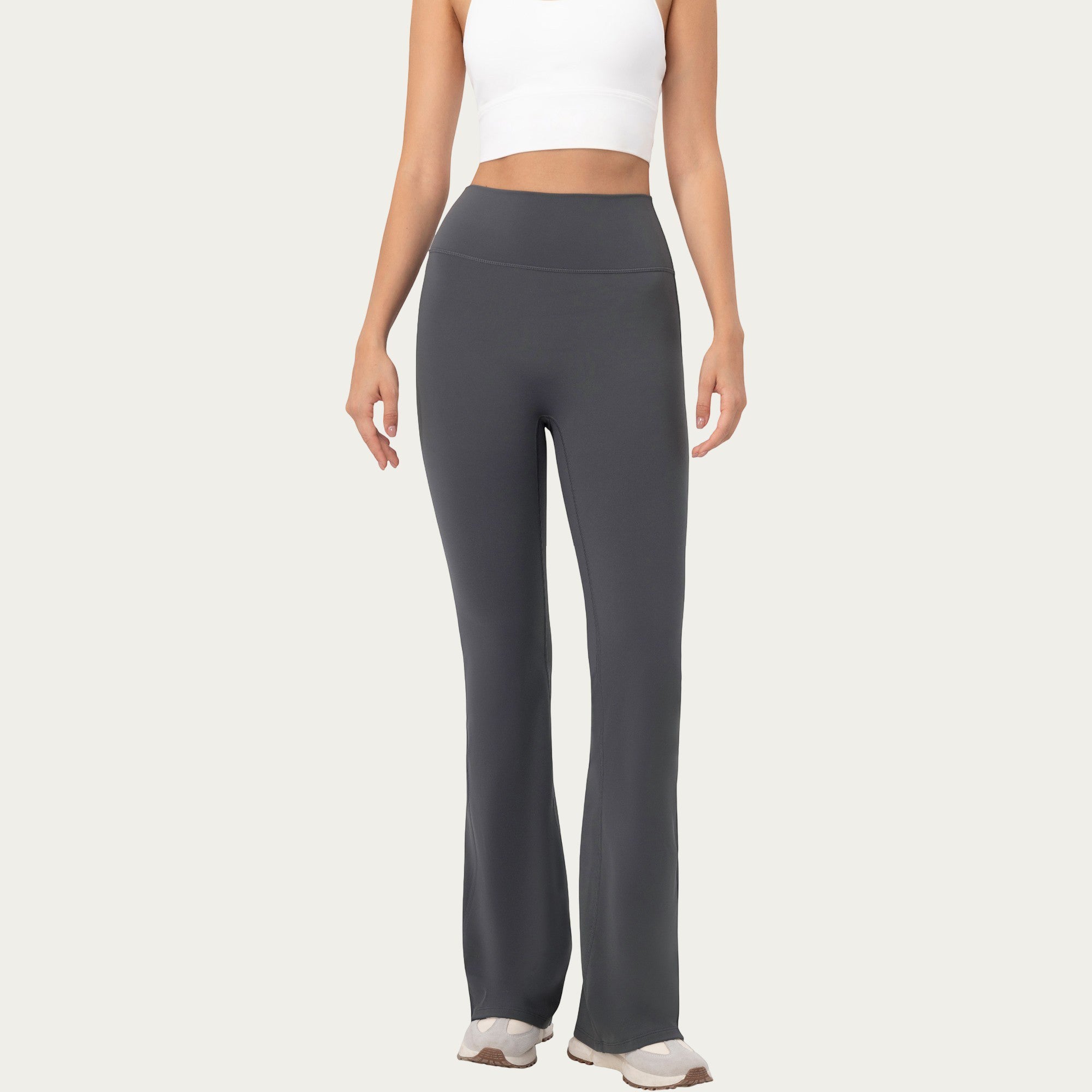 Anna-Kaci Active Women's High Waist Flare Leggings with Stretch Knit Fabric and Smooth Sculpting Fit