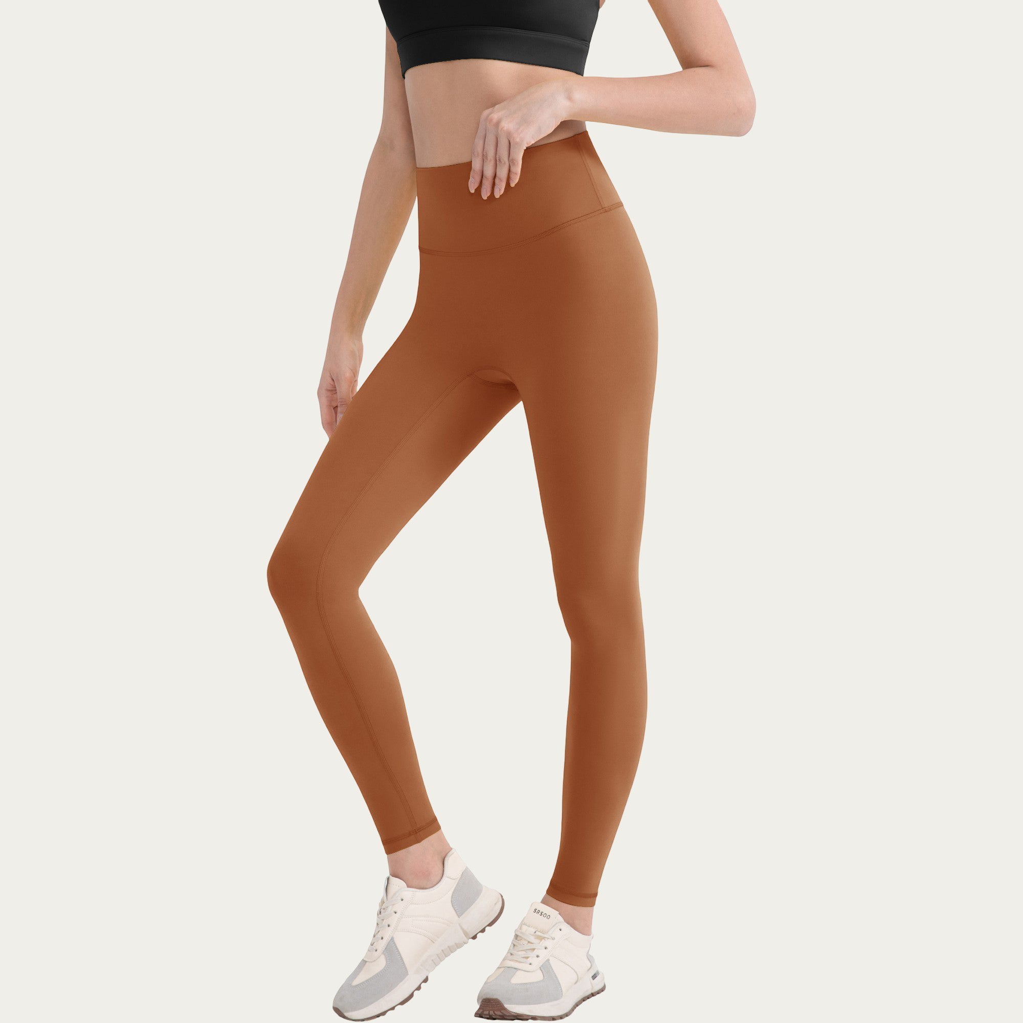 Anna-Kaci Active Women's High Waist Stretch Knit Leggings with Wide Waistband and Smooth Sculpting Fit
