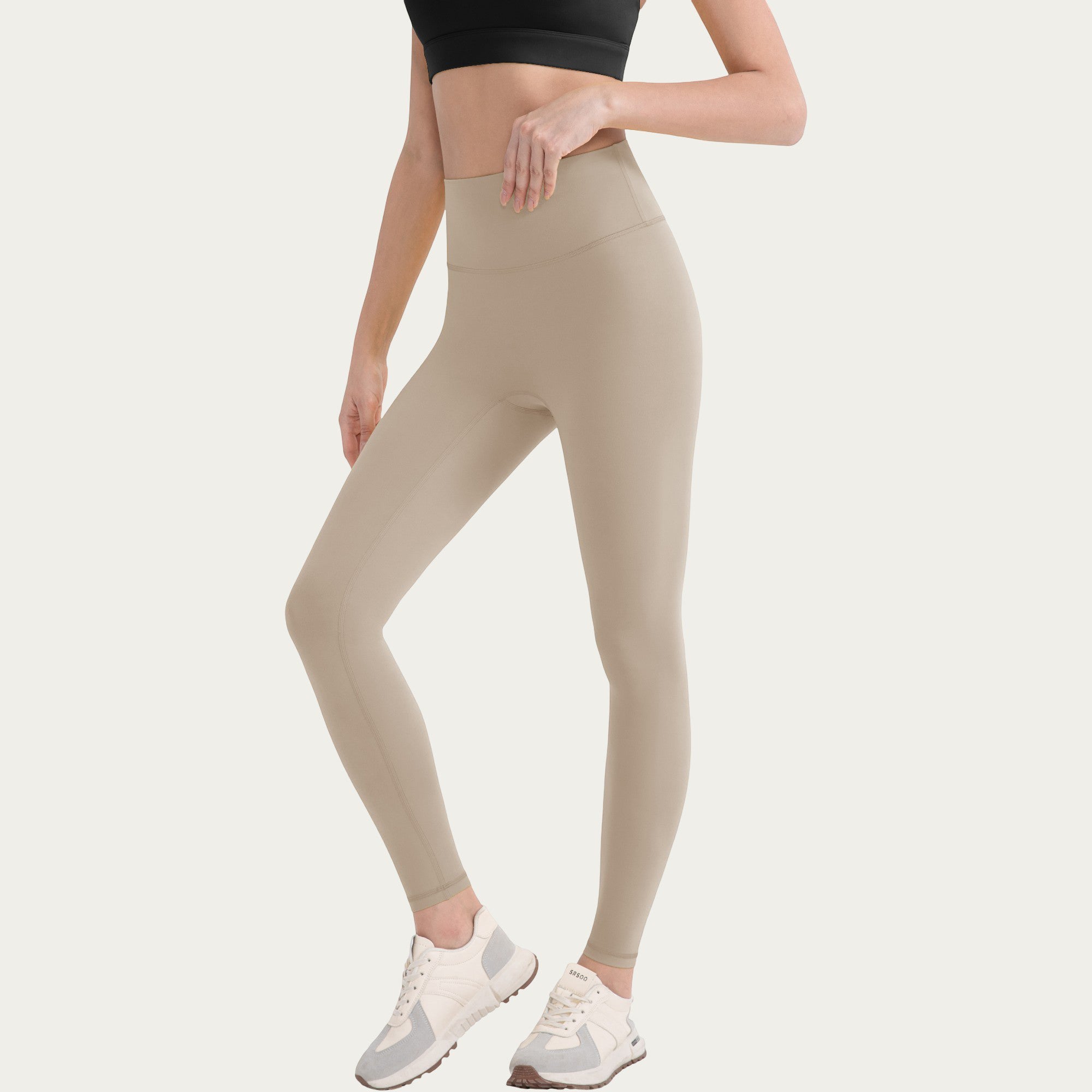 Anna-Kaci Active Women's High Waist Stretch Knit Leggings with Wide Waistband and Smooth Sculpting Fit