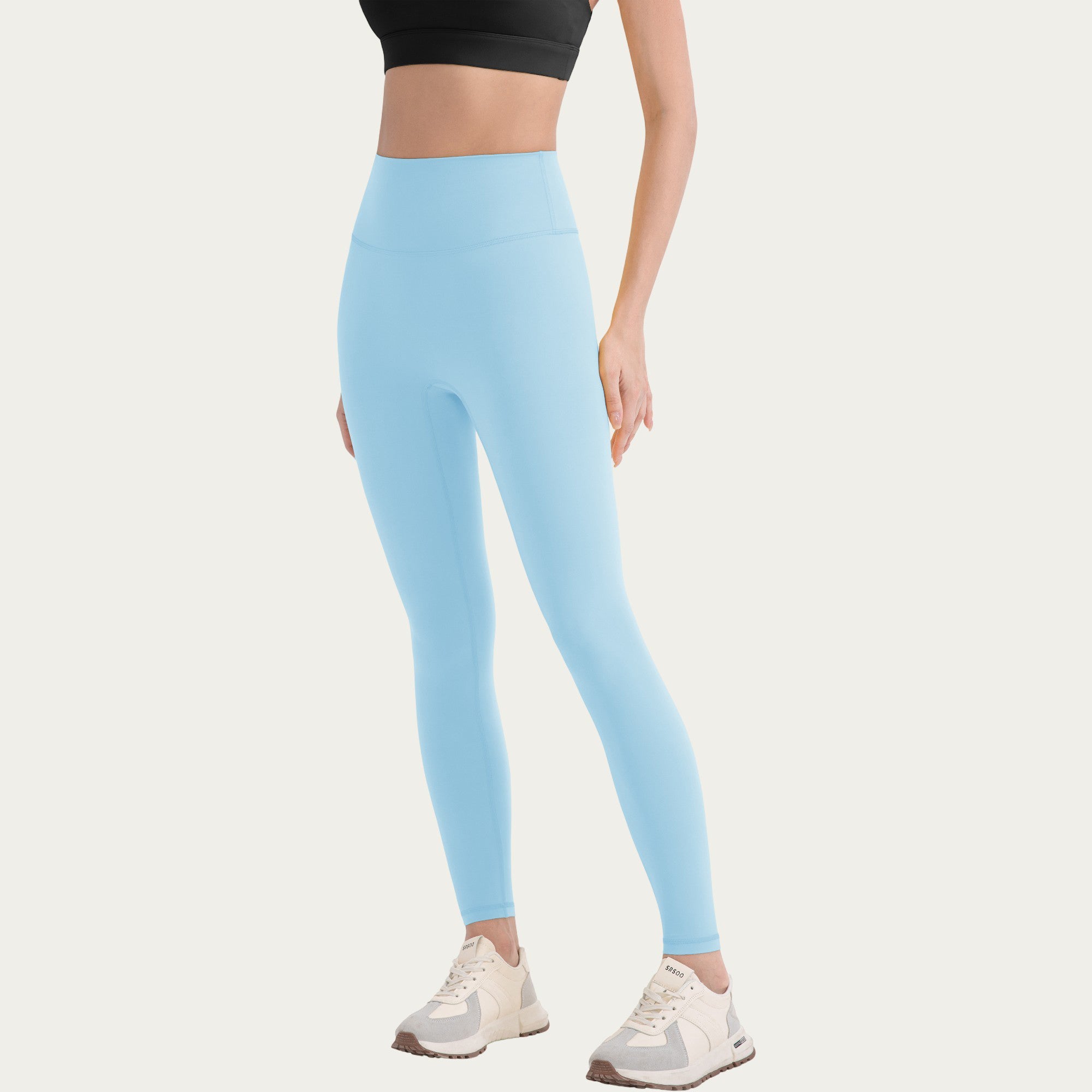 Anna-Kaci Active Women's High Waist Stretch Knit Leggings with Wide Waistband and Smooth Sculpting Fit