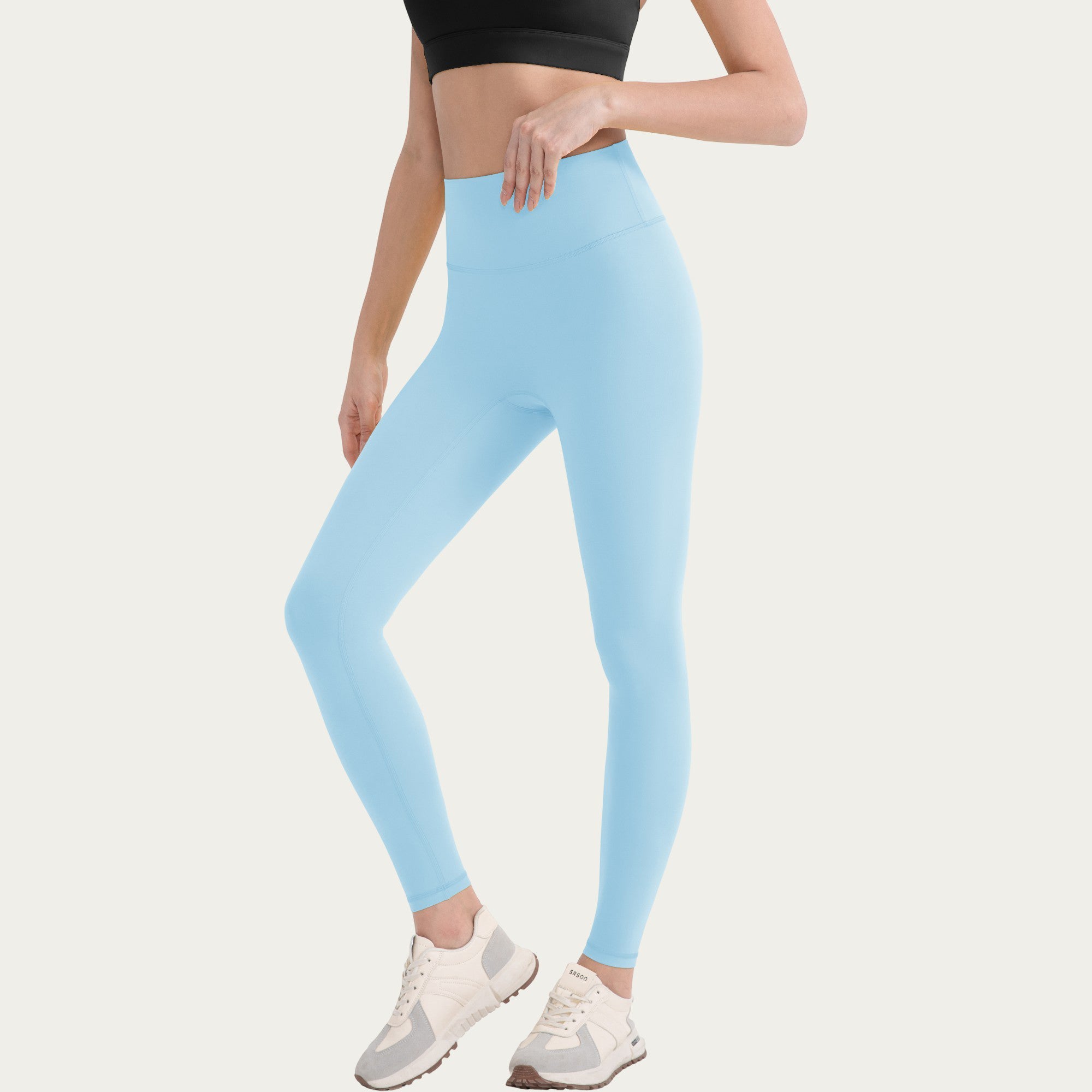 Anna-Kaci Active Women's High Waist Stretch Knit Leggings with Wide Waistband and Smooth Sculpting Fit