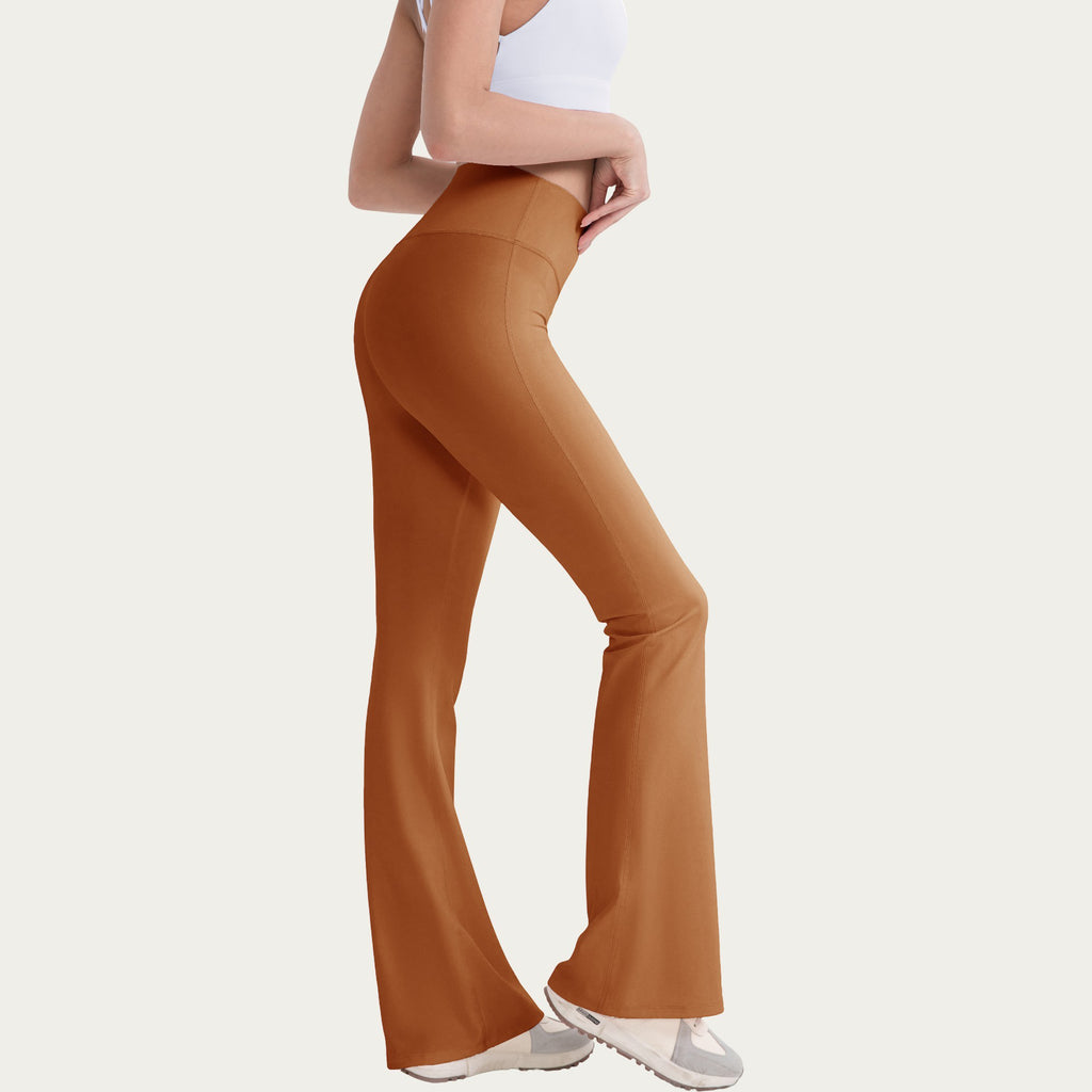 Anna-Kaci Active Women's High Waist Flare Leg Pants with Smooth Stretch Fit