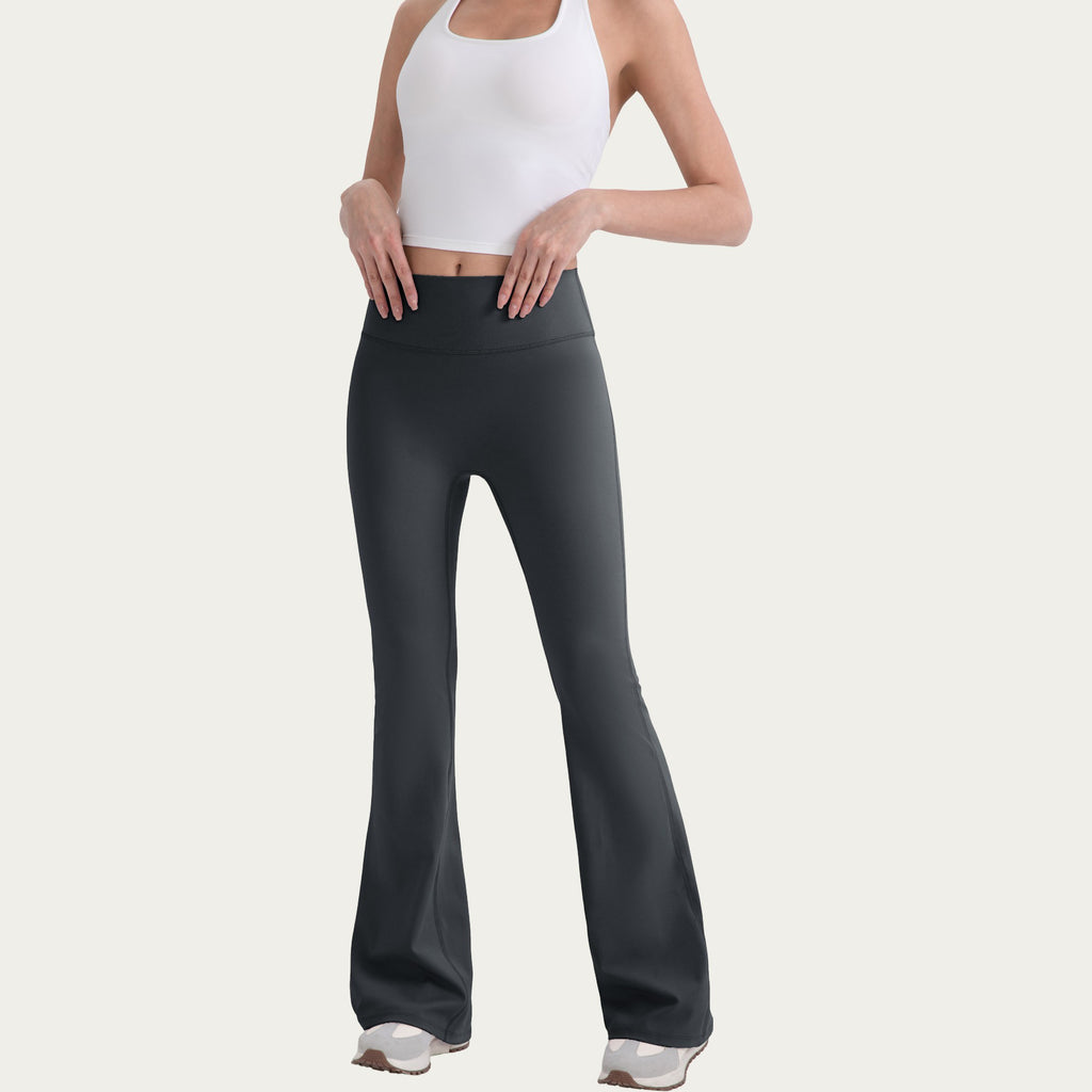 Anna-Kaci Active Women's High Waist Flare Leg Pants with Smooth Stretch Fit