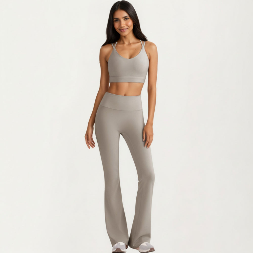 Anna-Kaci Active Women's High Waist Flare Leg Pants with Smooth Stretch Fit