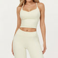Anna-Kaci Active Women's Fitted Sports Bra Tank with V Neckline Adjustable Straps and Smooth Stretch Support