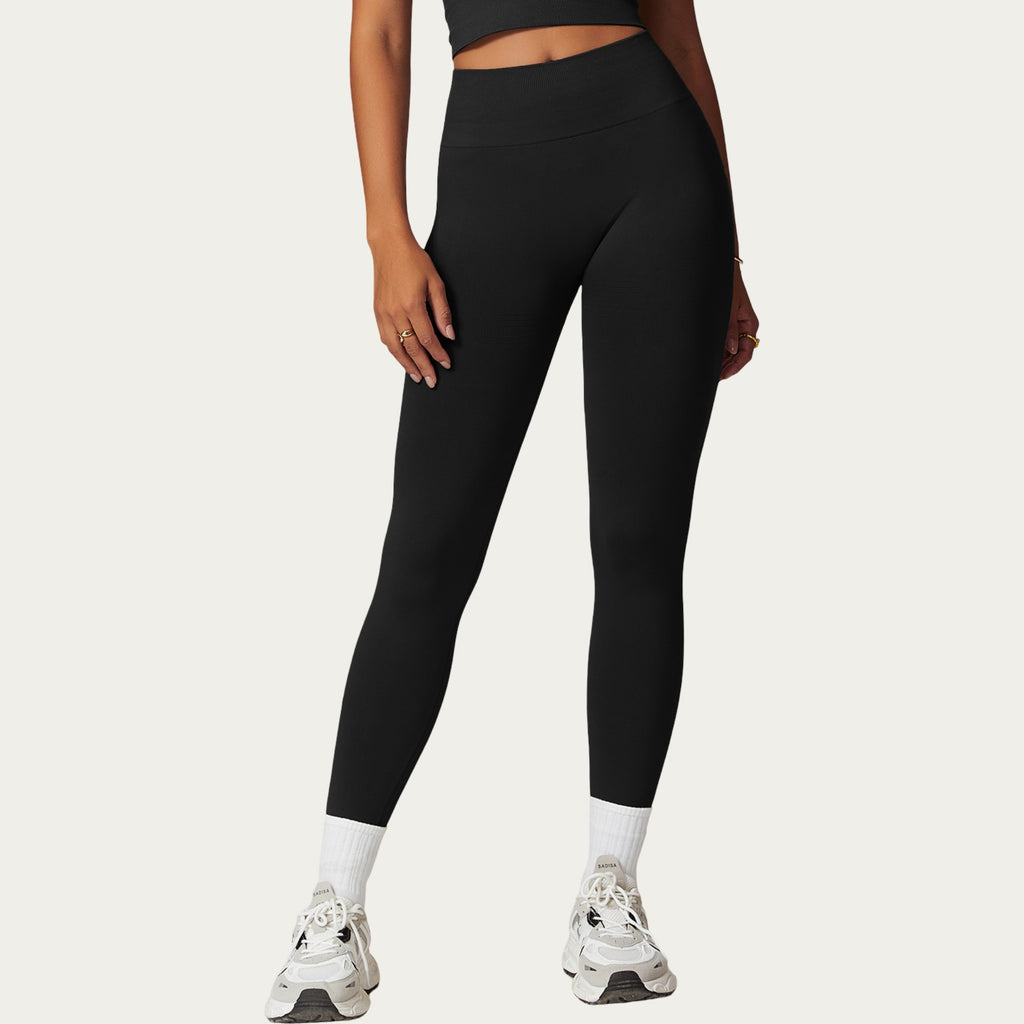 Anna-Kaci Active Women's High Waist Seamless Athletic Leggings with Sculpting Fit Stretch Fabric and Contoured Texture Panels