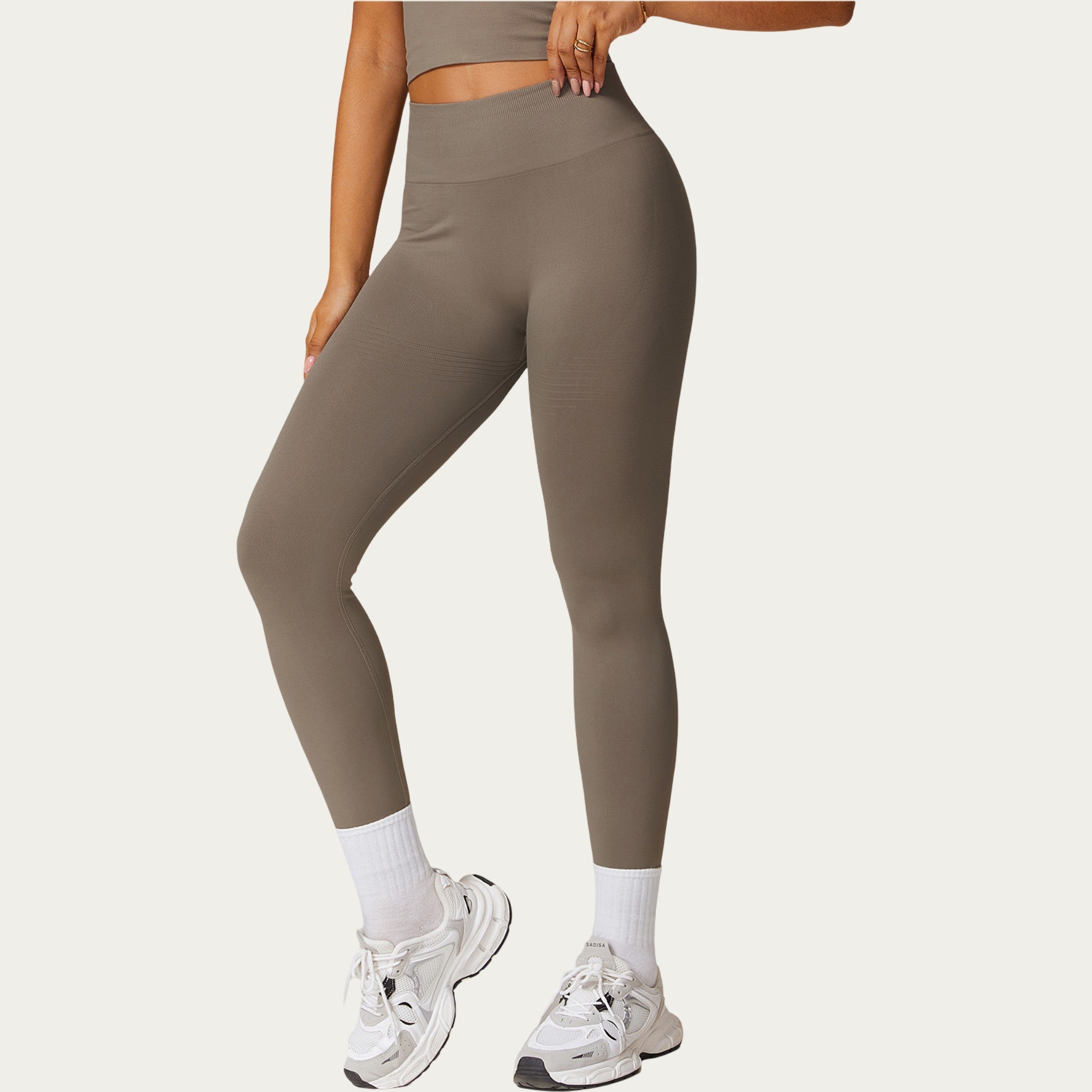 Anna-Kaci Active Women's High Waist Seamless Athletic Leggings with Sculpting Fit Stretch Fabric and Contoured Texture Panels