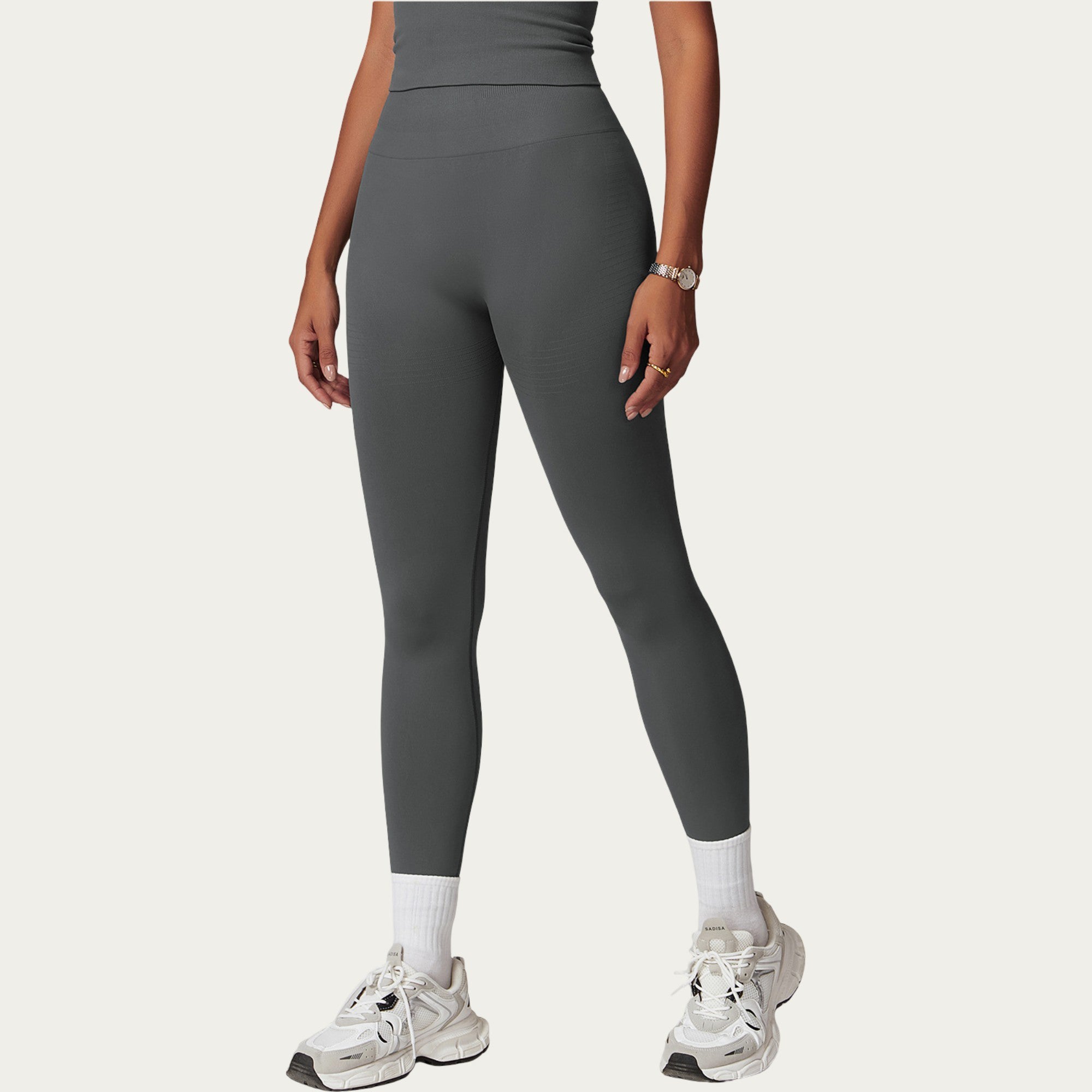Anna-Kaci Active Women's High Waist Seamless Athletic Leggings with Sculpting Fit Stretch Fabric and Contoured Texture Panels