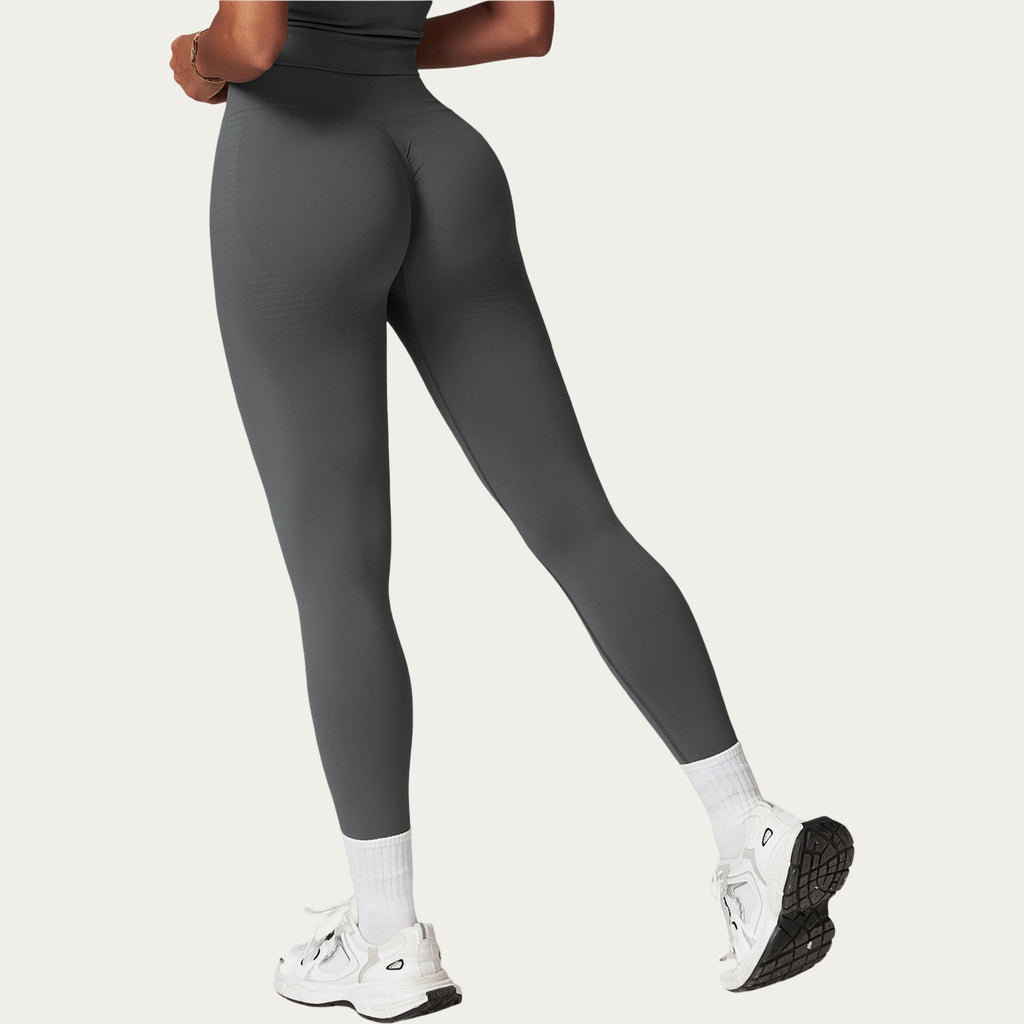 Anna-Kaci Active Women's High Waist Seamless Athletic Leggings with Sculpting Fit Stretch Fabric and Contoured Texture Panels
