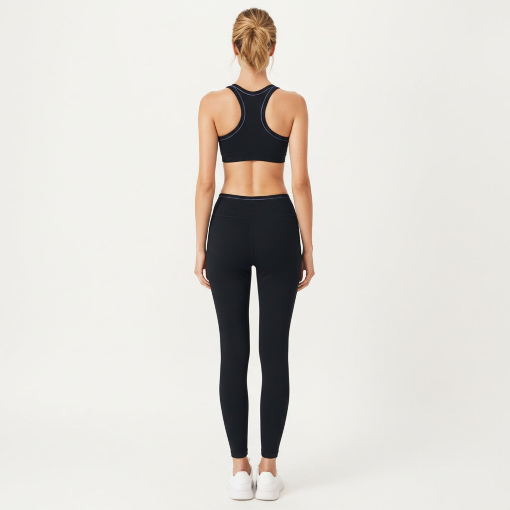 Anna-Kaci Active Women's Ribbed Racerback Sports Bra with Scoop Neck and Medium Support