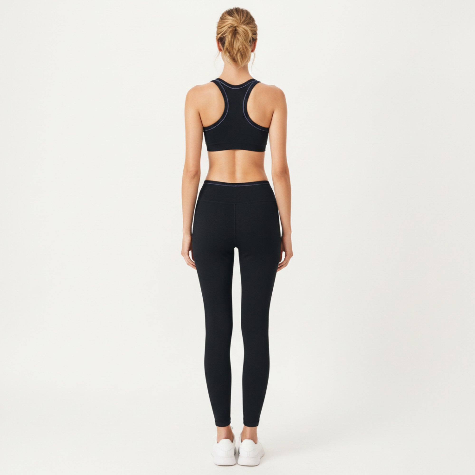 Anna-Kaci Active Women's Ribbed Racerback Sports Bra with Scoop Neck and Medium Support