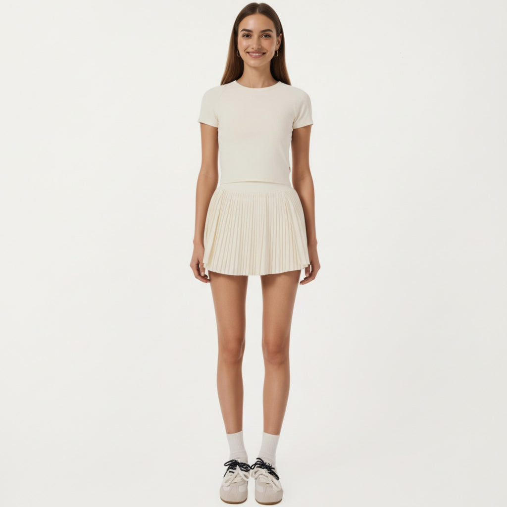 Anna-Kaci Active Women's Short Sleeve Cropped Active Top with Open Back Tie Detail and Stretch Fit