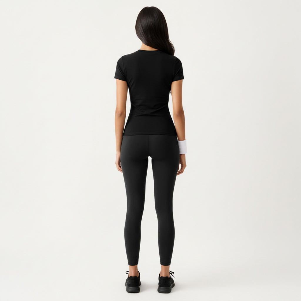 Anna-Kaci Active Women's Short Sleeve Fitted Active T Shirt with Crew Neck and Stretch Performance Fabric