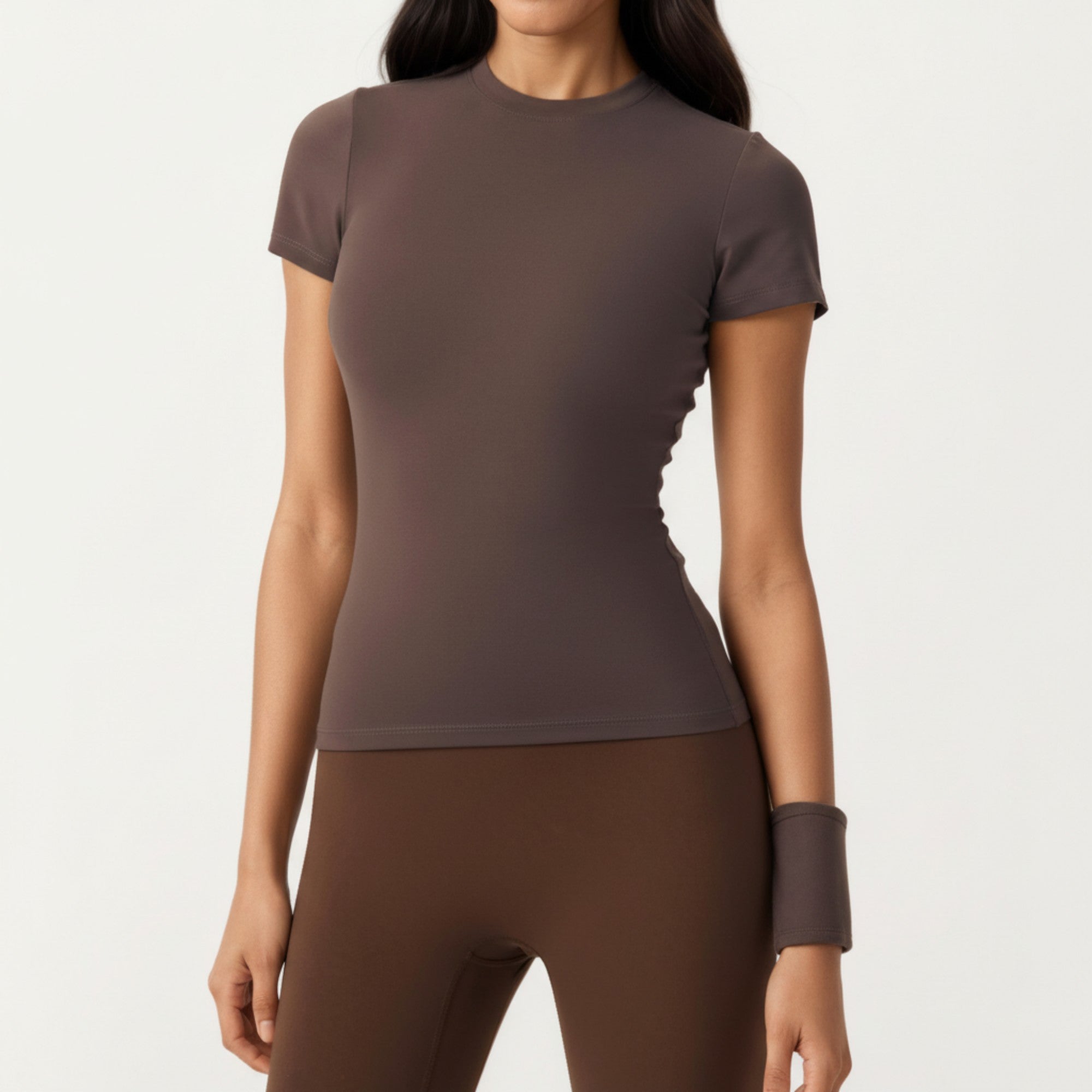 Anna-Kaci Active Women's Short Sleeve Fitted Active T Shirt with Crew Neck and Stretch Performance Fabric