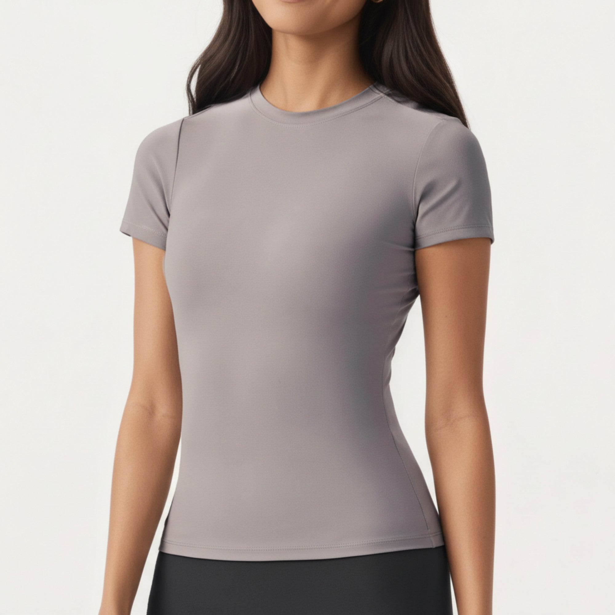 Anna-Kaci Active Women's Short Sleeve Fitted Active T Shirt with Crew Neck and Stretch Performance Fabric