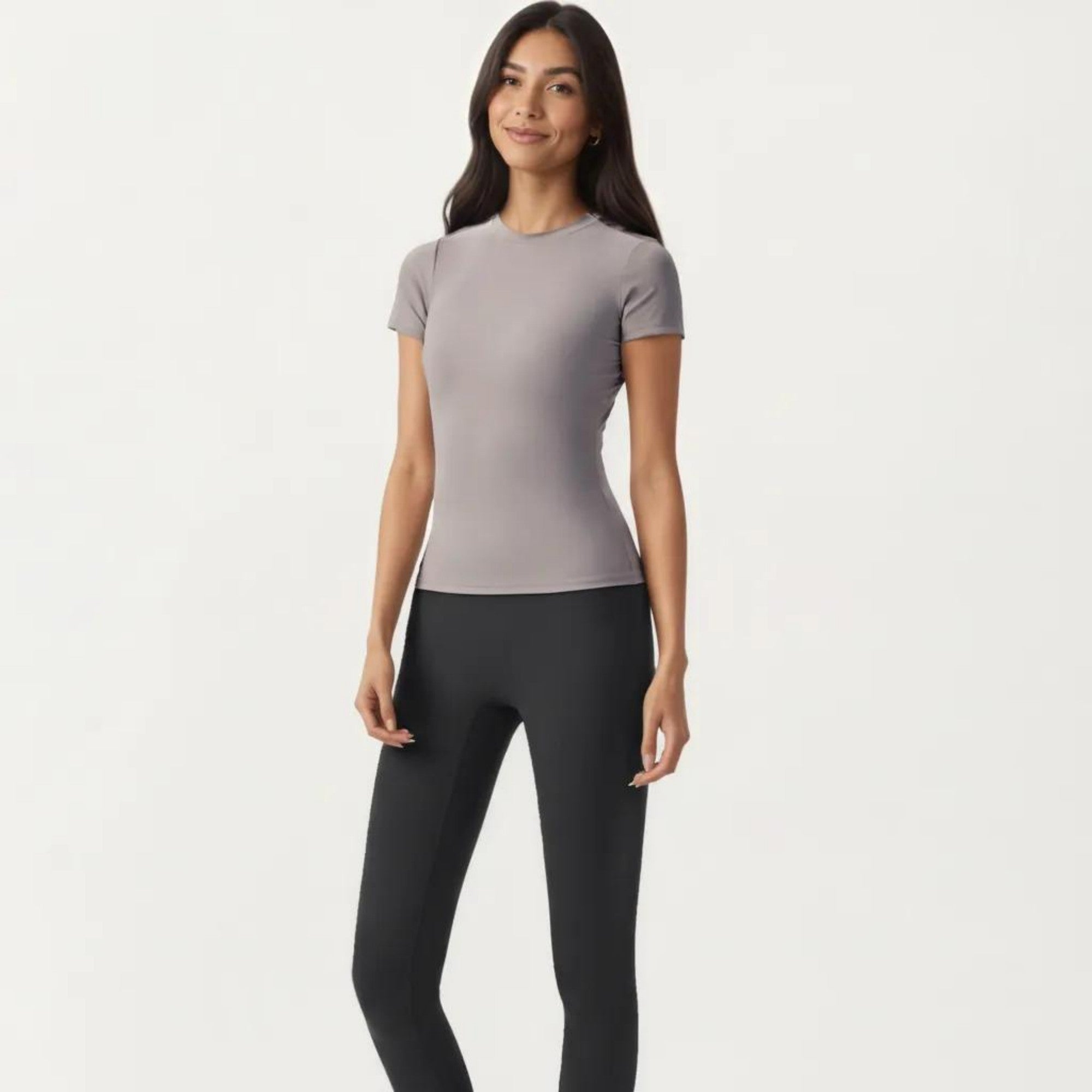 Anna-Kaci Active Women's Short Sleeve Fitted Active T Shirt with Crew Neck and Stretch Performance Fabric