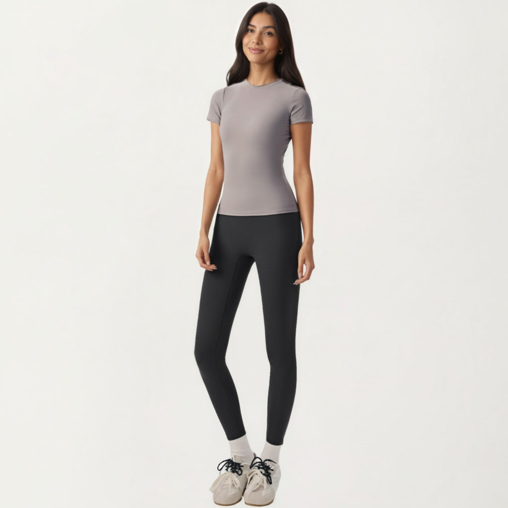 Anna-Kaci Active Women's Short Sleeve Fitted Active T Shirt with Crew Neck and Stretch Performance Fabric
