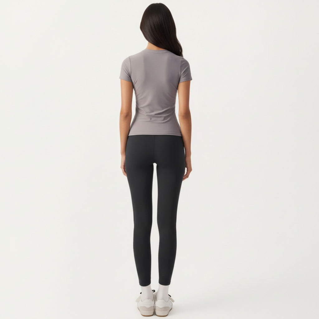 Anna-Kaci Active Women's Short Sleeve Fitted Active T Shirt with Crew Neck and Stretch Performance Fabric