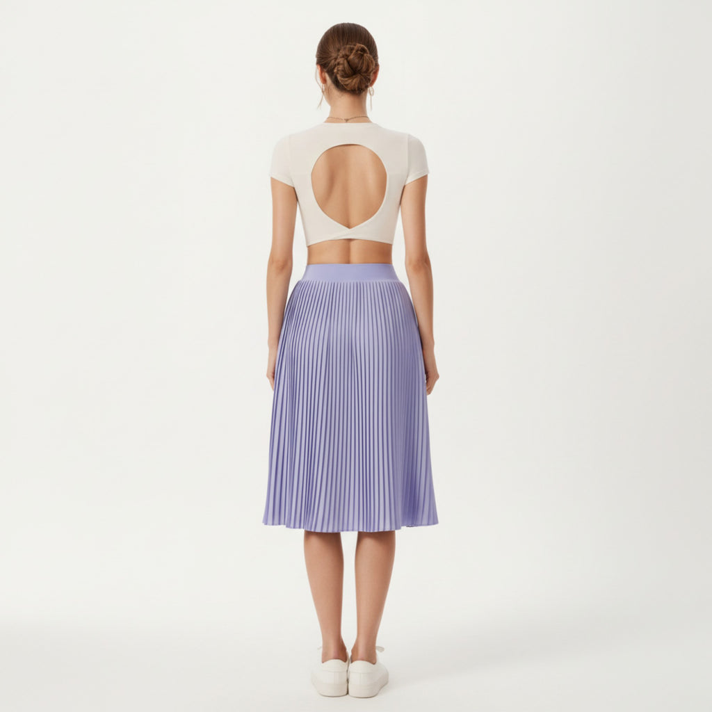 Anna-Kaci Active Women's Short Sleeve Cropped Top with Open Back Cutout and Stretch Fit