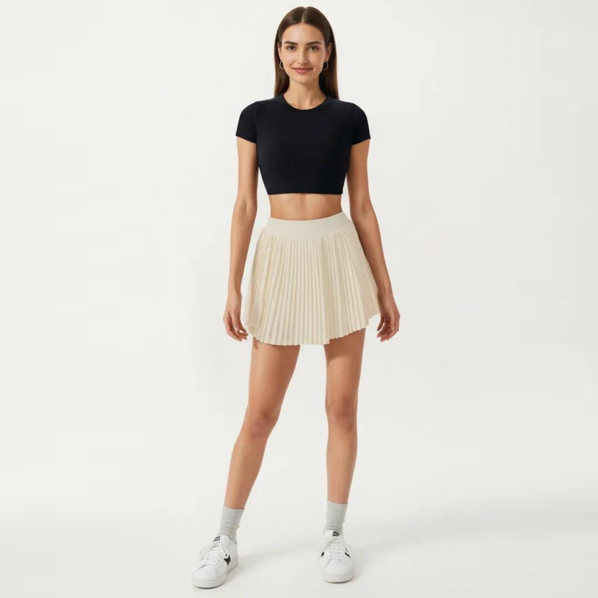 Anna-Kaci Active Women's Short Sleeve Cropped Top with Open Back Cutout and Stretch Fit
