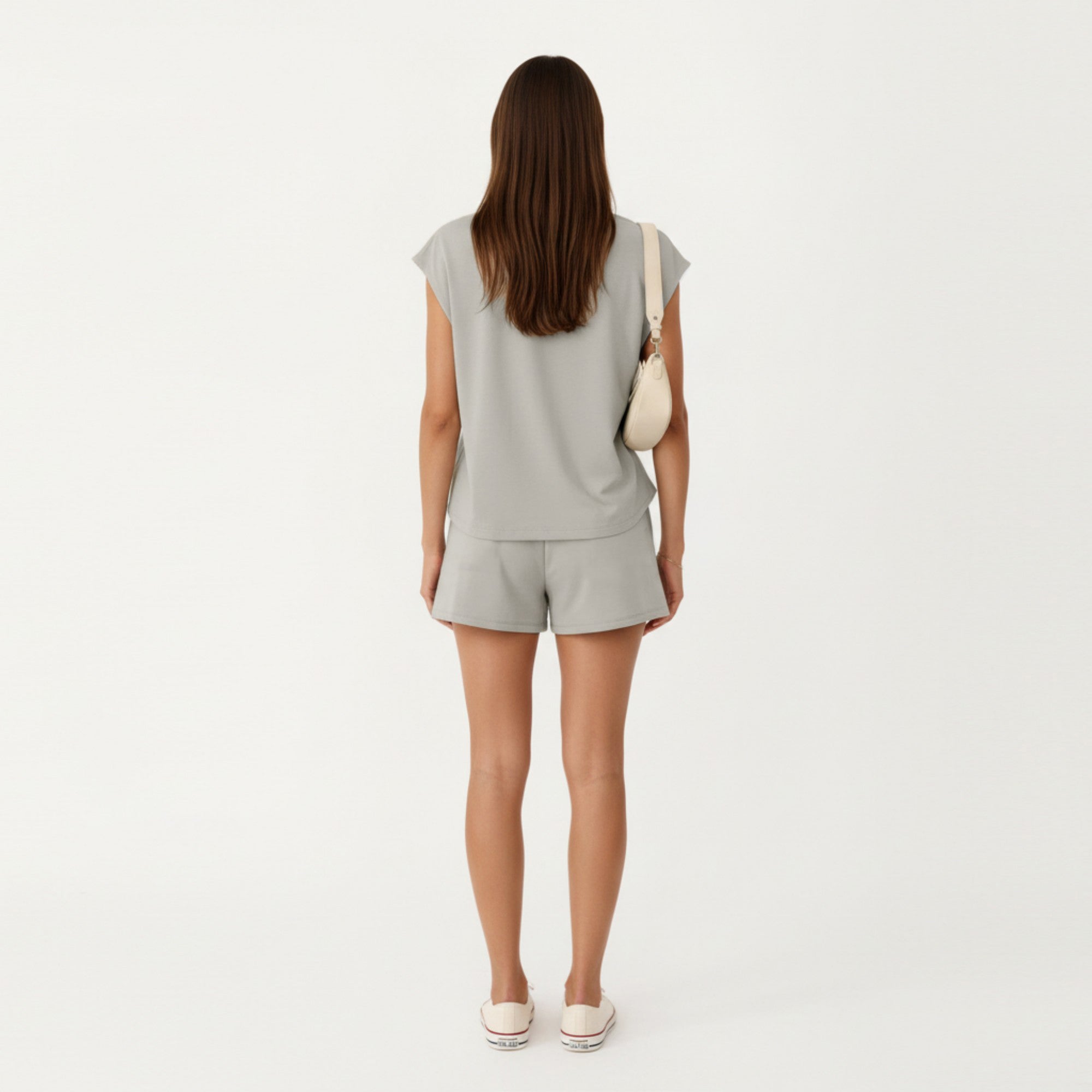 Anna-Kaci Short Sleeve Lounge Top and Shorts Set with Relaxed Fit