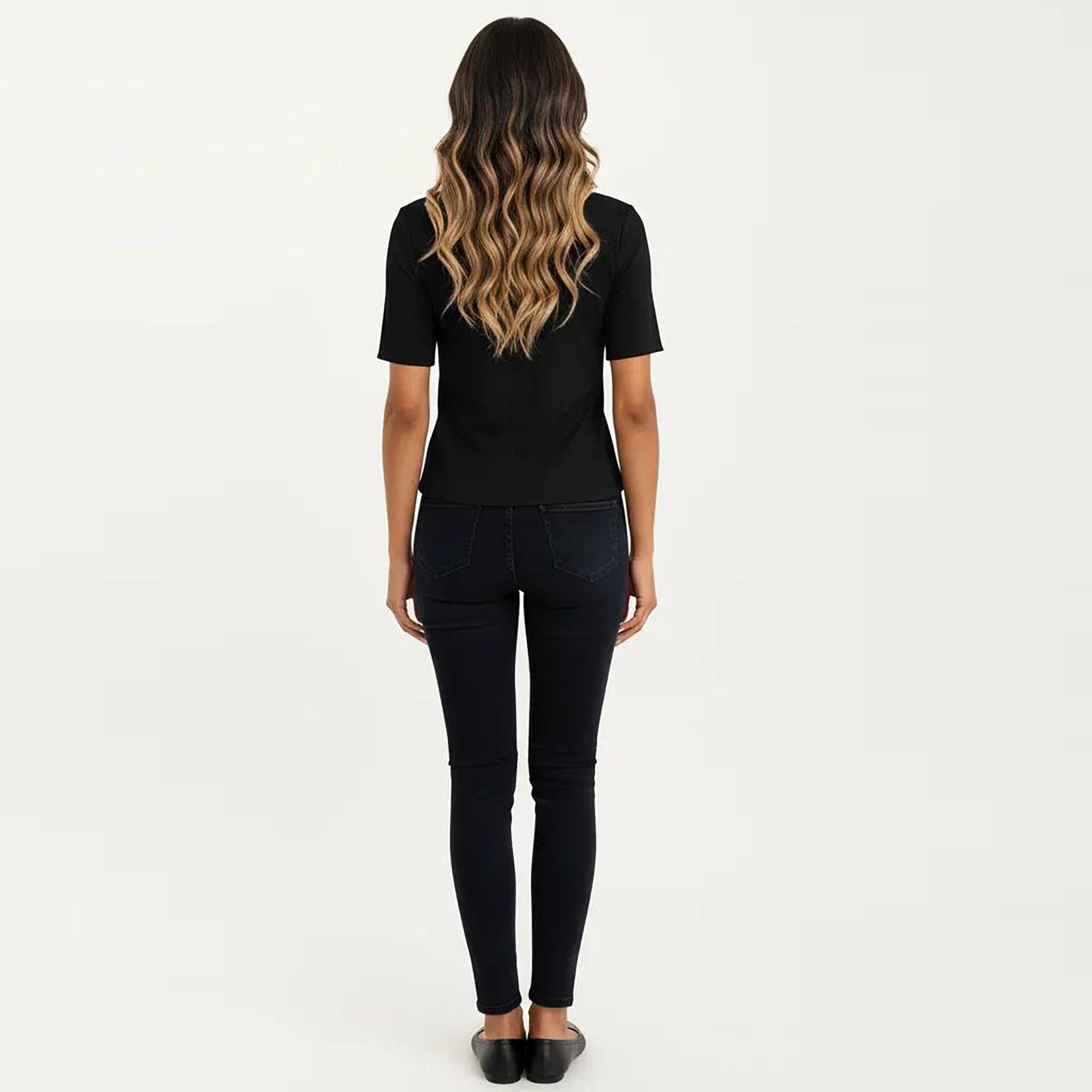 Anna-Kaci Women's Short Sleeve Ribbed Knit Top with Contrast Trim Button Front and Rounded Neckline