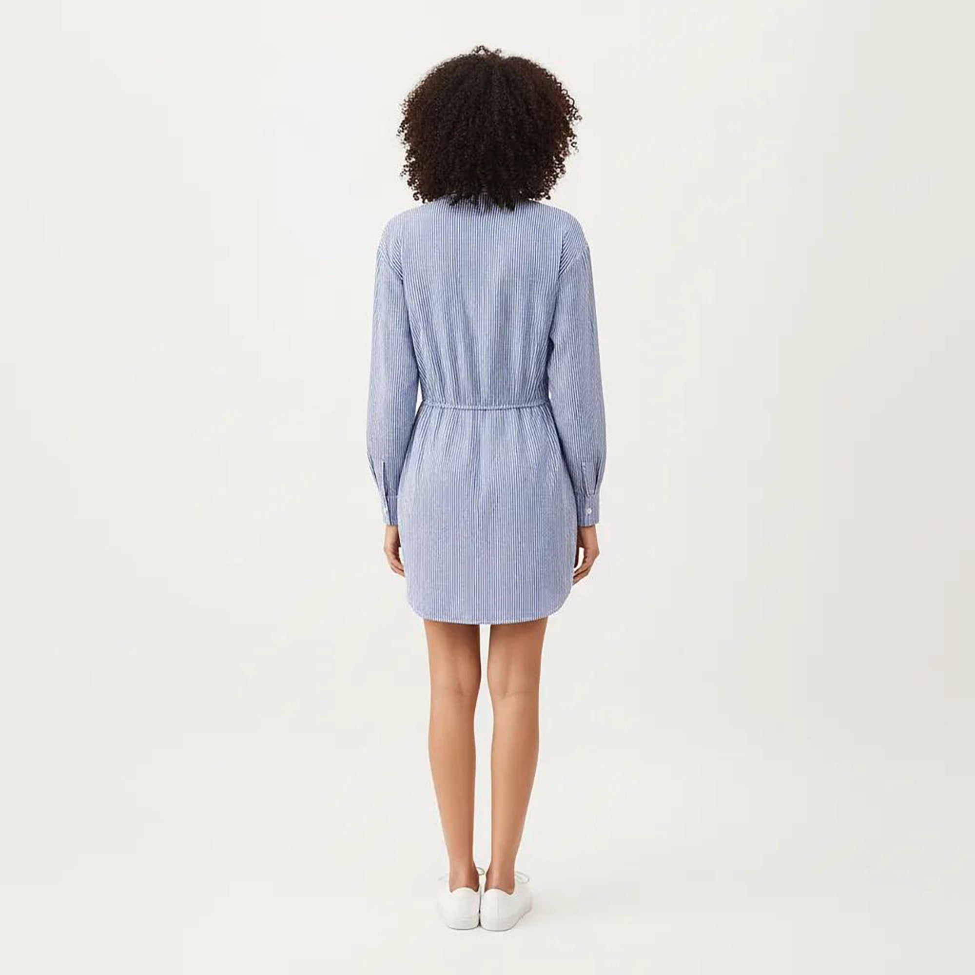 Anna-Kaci Women's Long Sleeve Button Down Shirt Dress with Twist Front Detail and Relaxed Fit