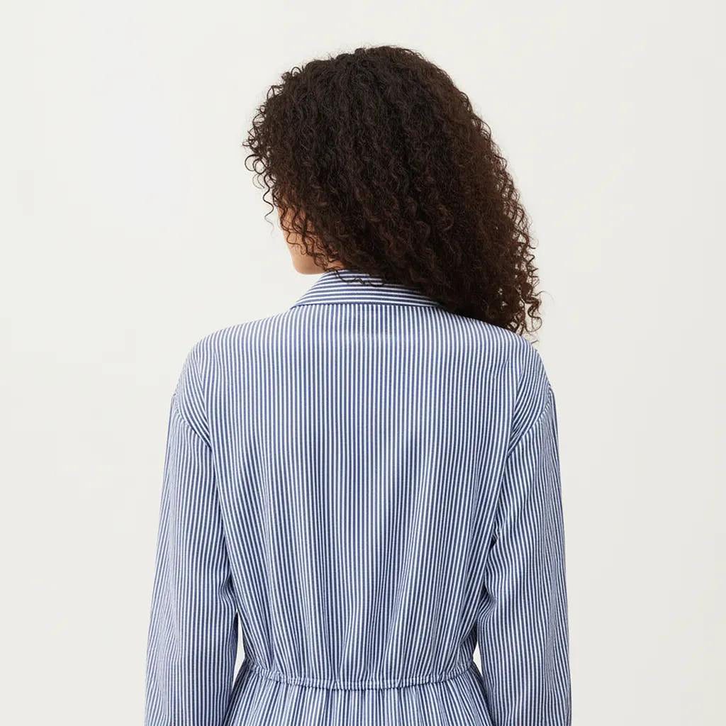 Anna-Kaci Women's Long Sleeve Button Down Shirt Dress with Twist Front Detail and Relaxed Fit