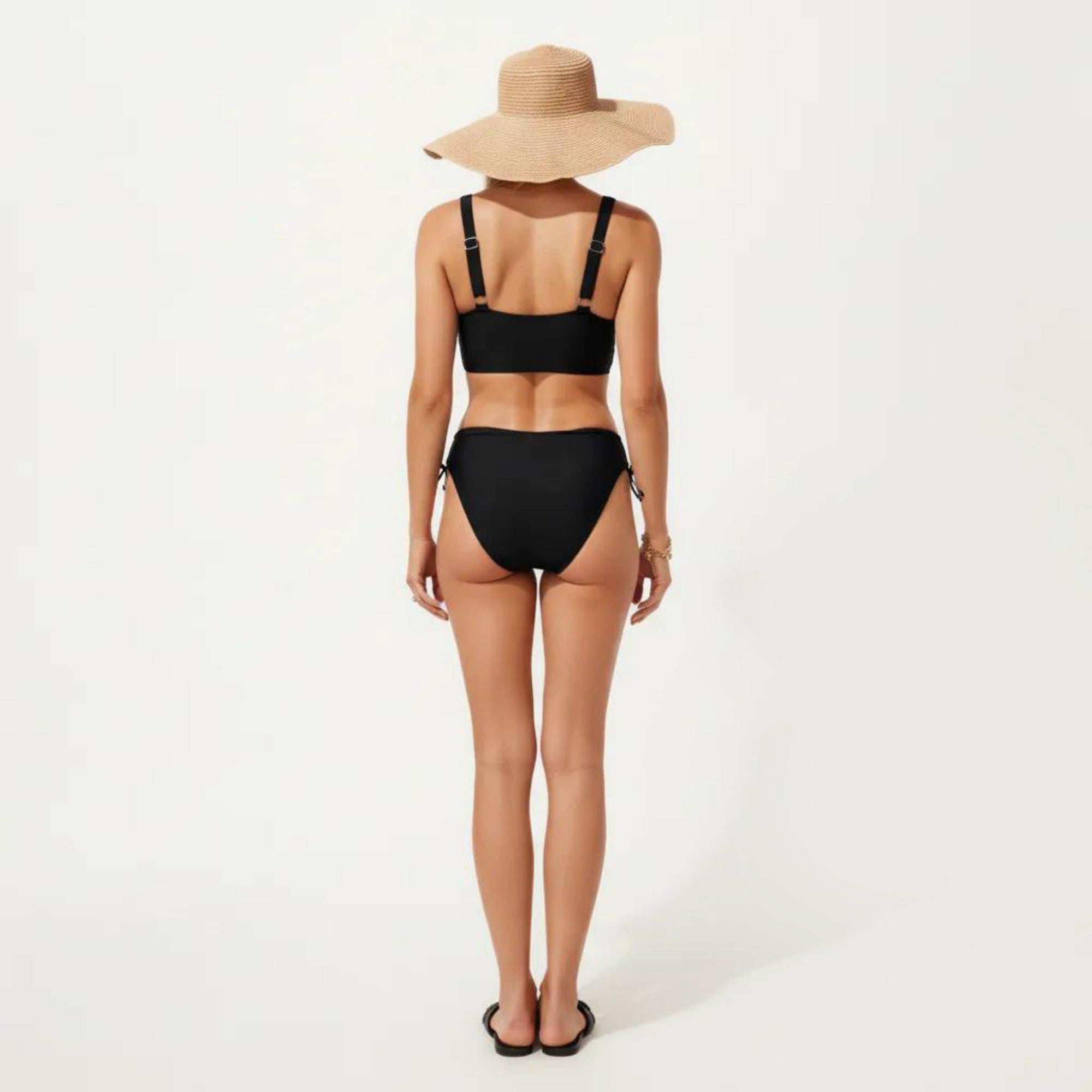 Anna-Kaci Swim Women's 2-Piece Bikini Set with Palm Tree Cutout Bralette Top and Adjustable Side Tie Bottom