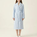 Anna-Kaci Women's Plush Textured Long Robe with Shawl Collar Tie Waist Belt Soft Warm Full Length Bathrobe