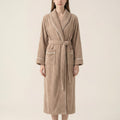 Anna-Kaci Women's Long Plush Robe with Shawl Collar Tie Waist Belt Front Pockets Soft Fleece Robe